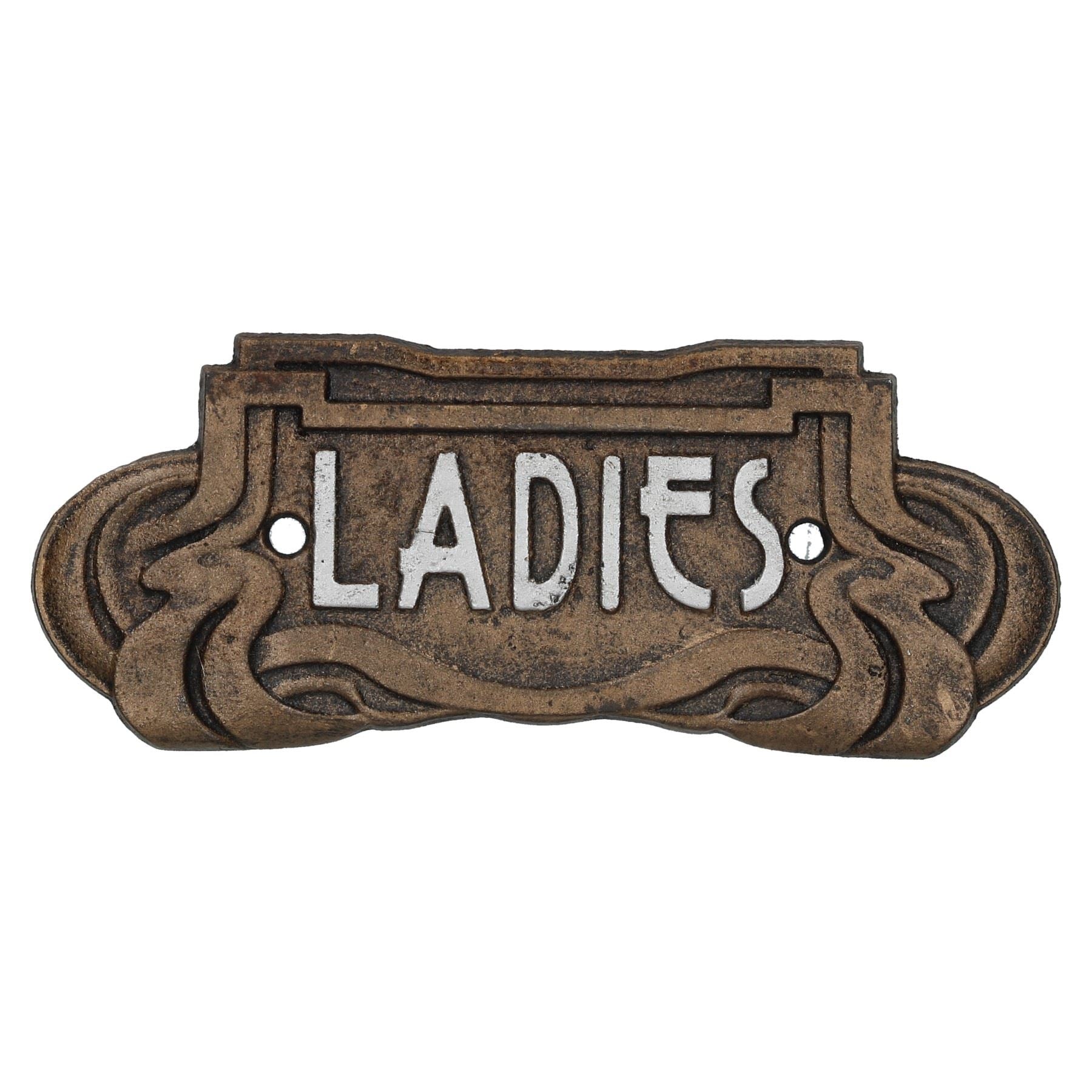 Damen & Herren Jugendstil Toilette Gusseisen Schild Plakette Tür Wand Cafe Shop Pub