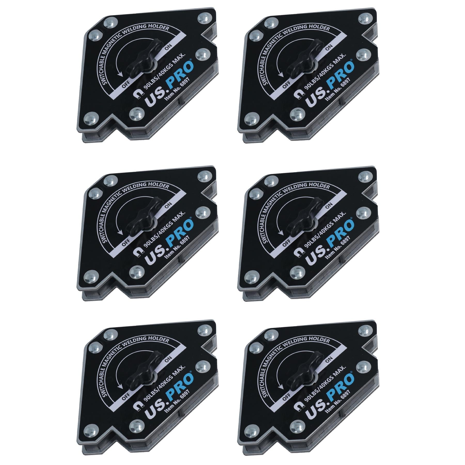 Support de soudage magnétique commutable marche/arrêt de 90 lb, support à 3 angles