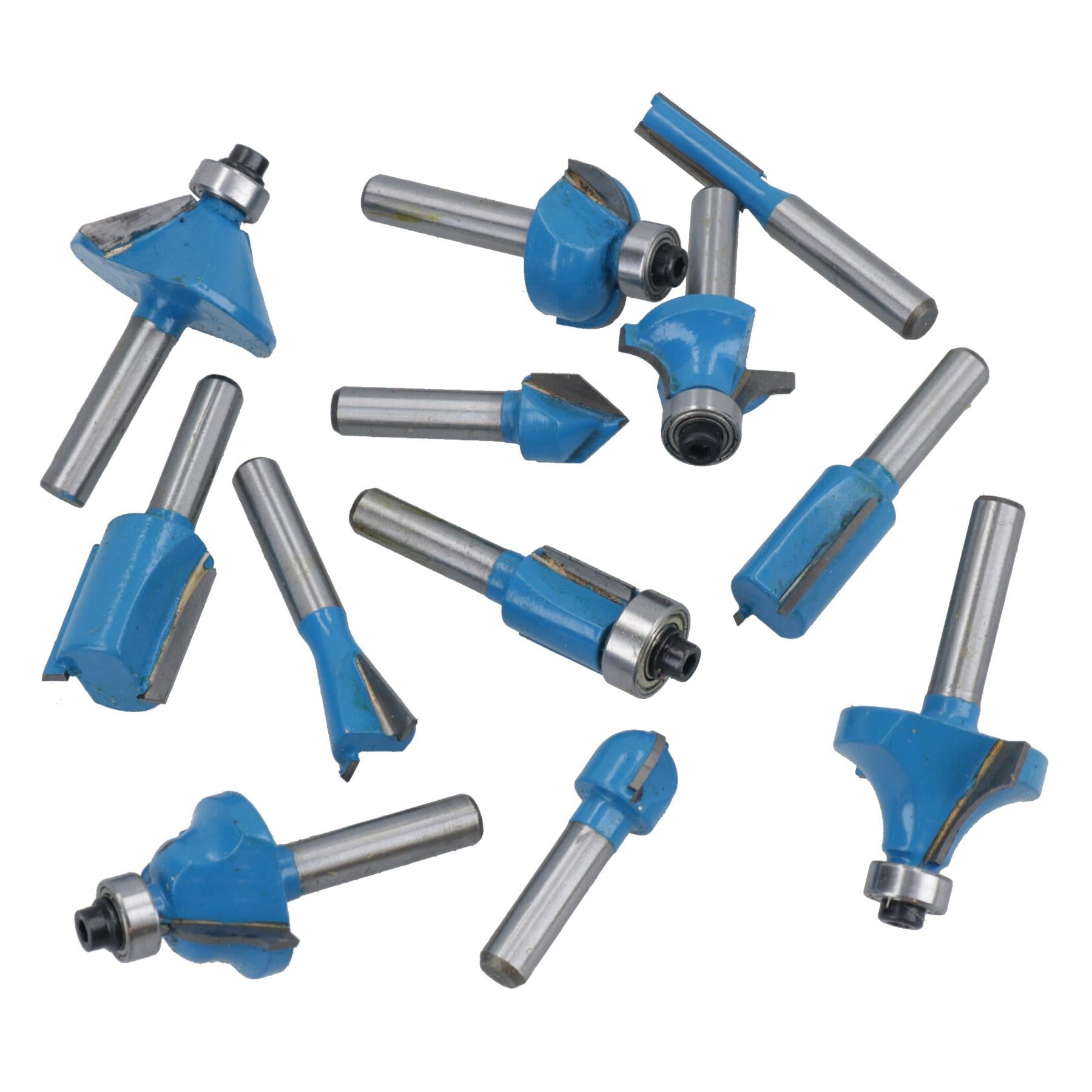 12-teiliges Fräser-Set mit Hartmetallspitze, 1/4 Zoll Schaft, Fräser für Laminat TE534