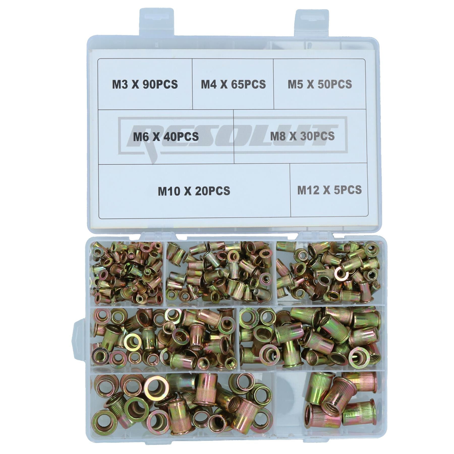 Steel Blindnut Fastener Nut Serts Inserts Rivets Assorted Sizes 3 – 12mm 300pc