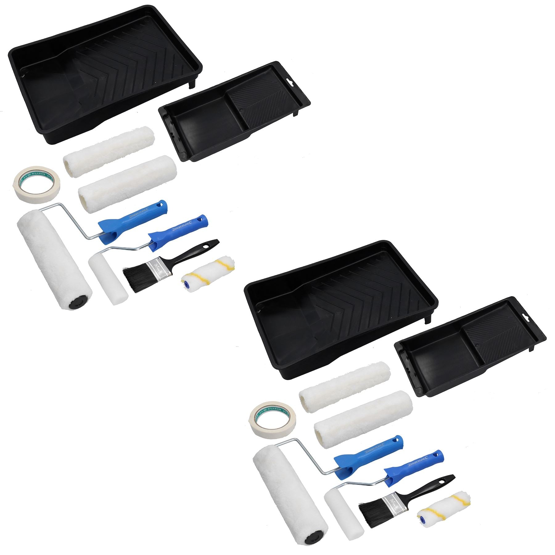 Kit de 11 rouleaux pour décoration de 100 mm et 230 mm + pinceaux à peindre