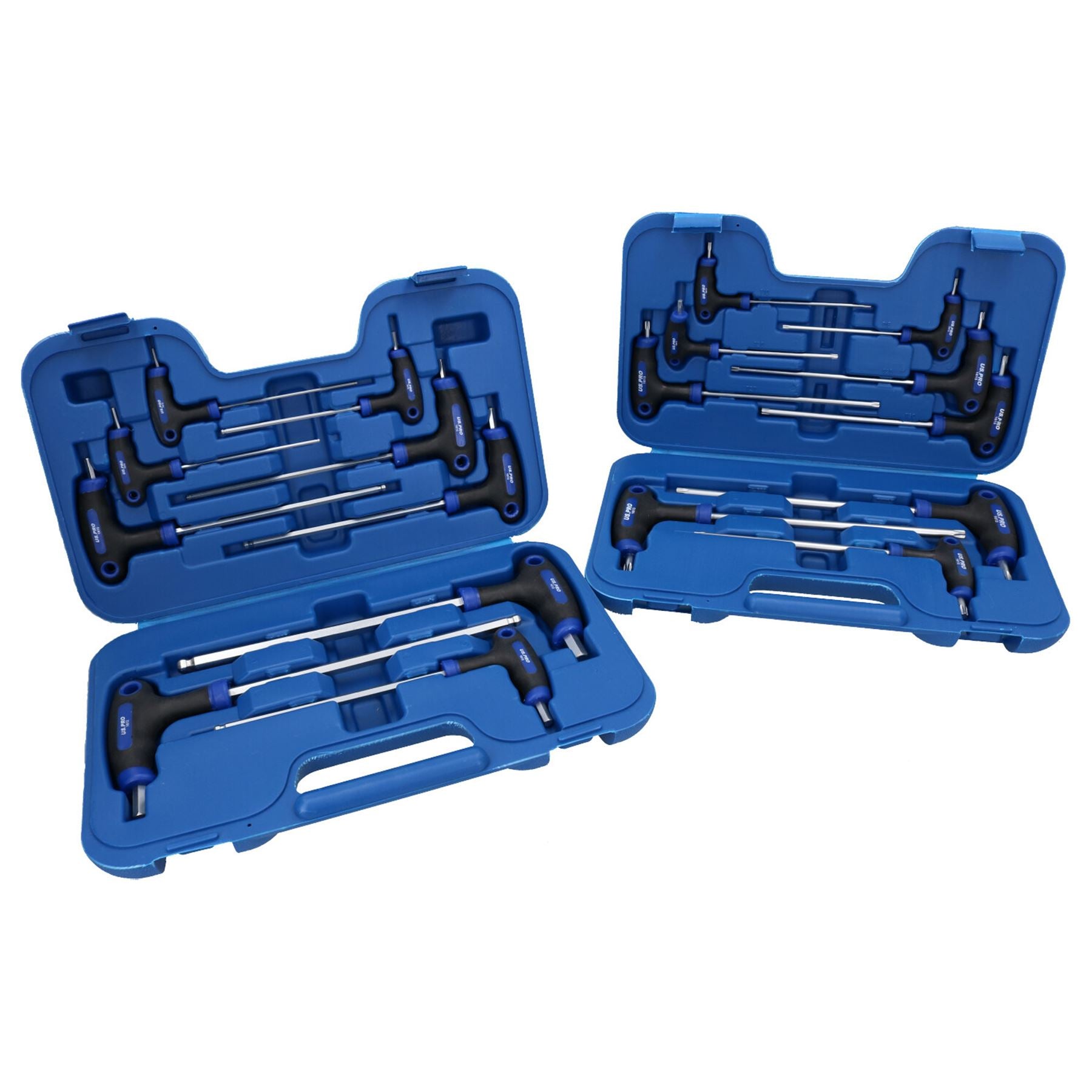 Metrischer Inbusschlüssel + Torx-Stern-T-Stangensätze 2 – 10 mm T10 – T50, 18-tlg.