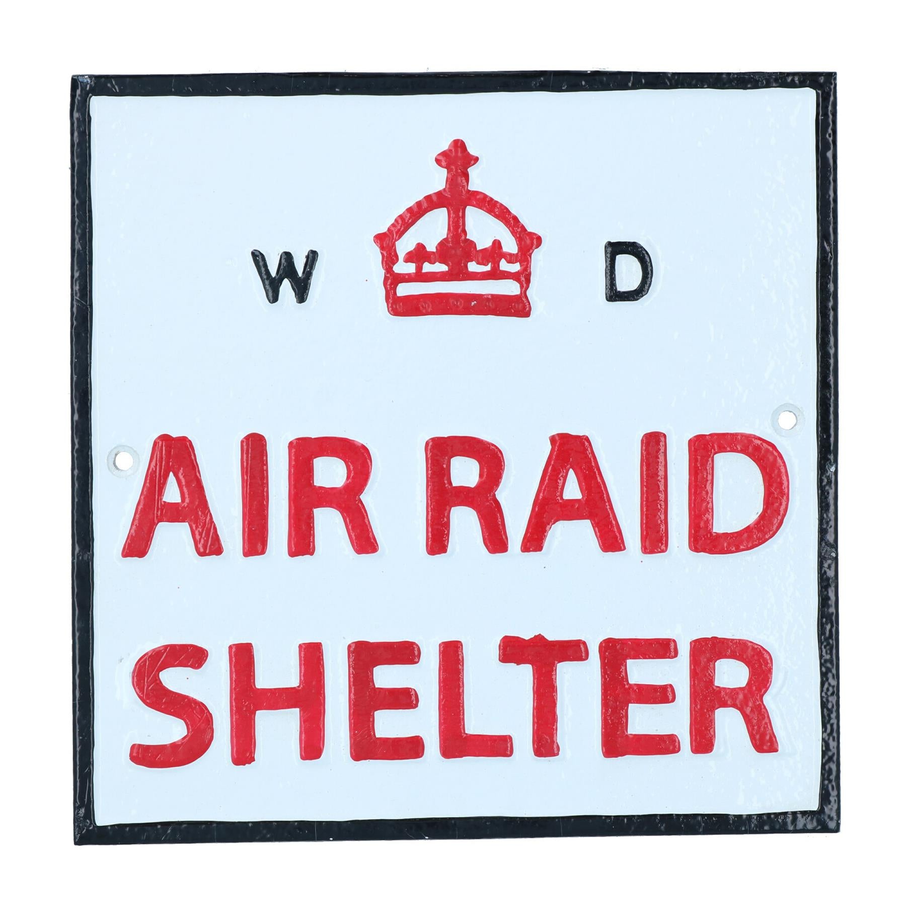 Air Raid Shelter Cast Iron Sign Plaque Door Wall House Fence Gate Garden Yard