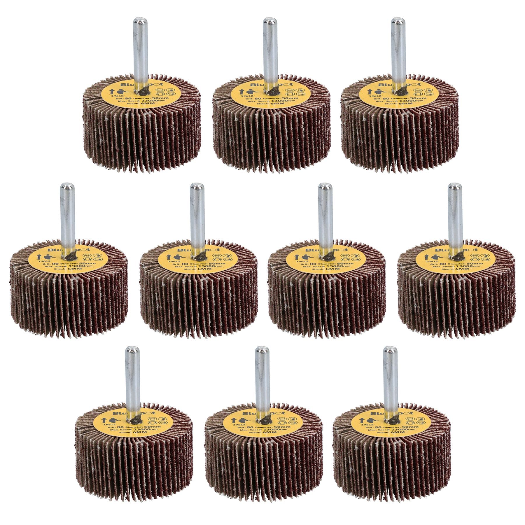 50mm Fächerschleifscheibe Schleifteller für Bohrmaschinen 6mm Schaft