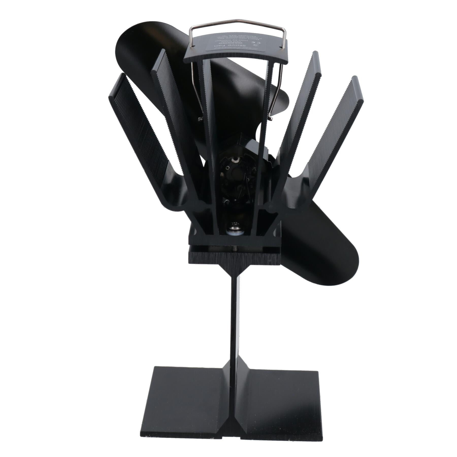 Ofenventilator mit 2 Flügeln, schwarz, wärmebetrieben, für Holz-/Holzöfen oder Kamine