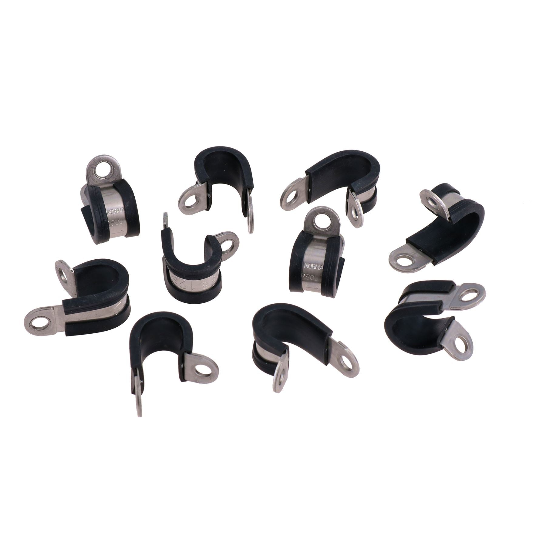 Pack of 10 Stainless Steel Rubber Lined P Clips Pipe Cable Clamp