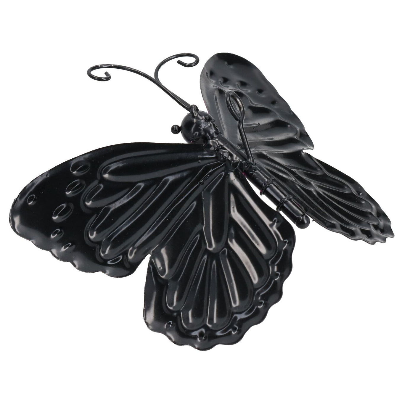Kleiner 3D-Schmetterling aus lila Metall, Wanddekoration für den Garten/zu Hause, 7 x 12 x 14 cm