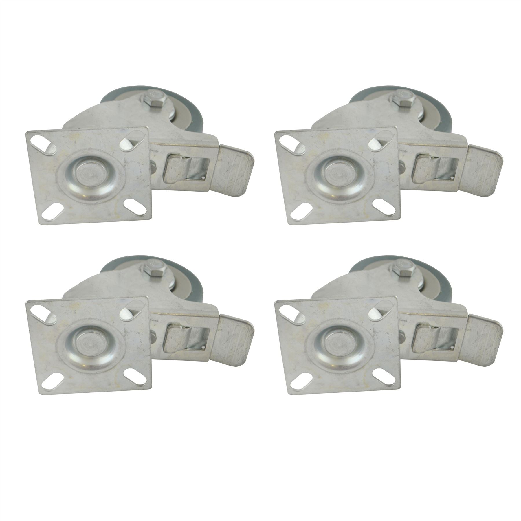 Roulettes pivotantes à frein de 2" (50 mm) Lot de 4 roulettes en caoutchouc pour chariot de 50 kg