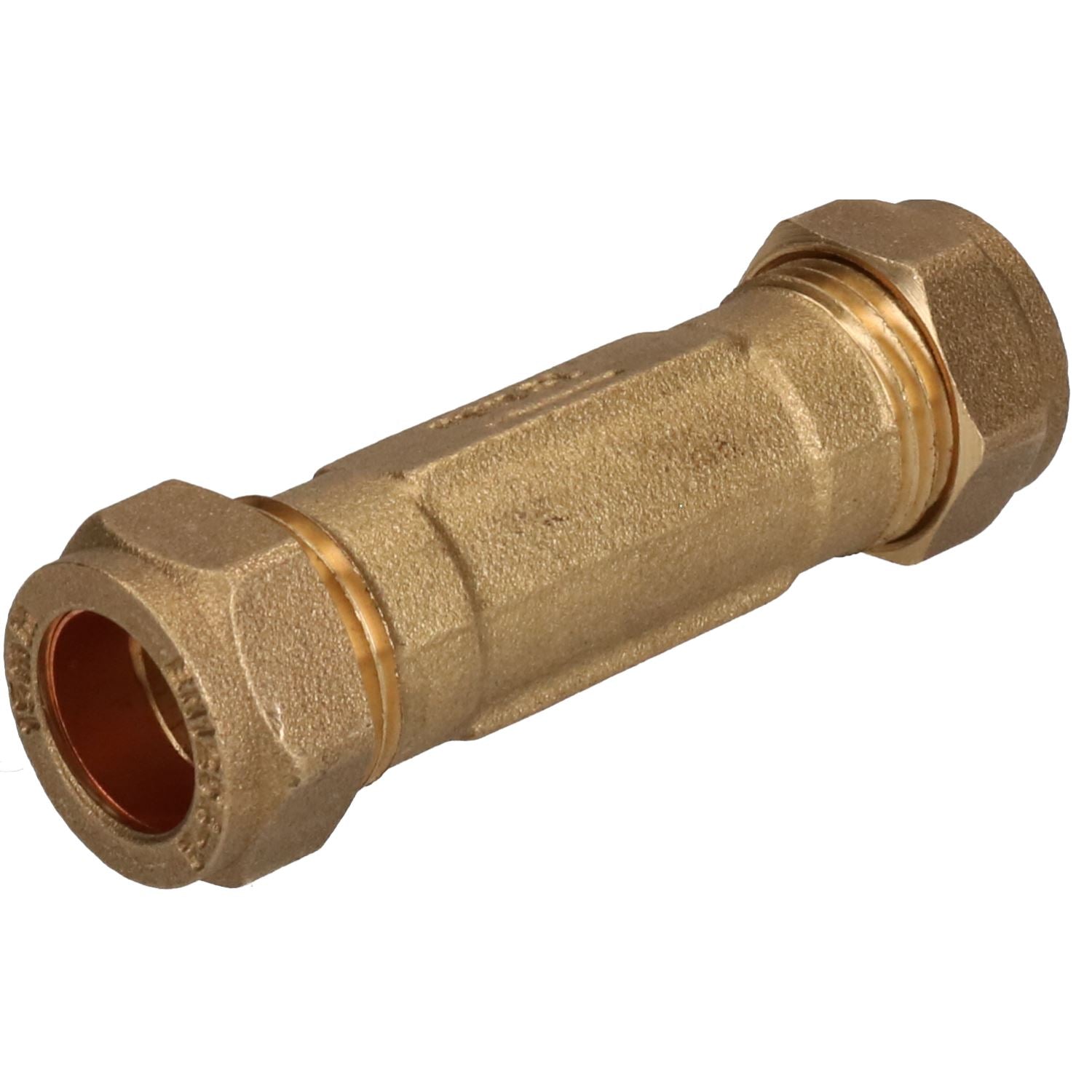 15mm Brass Double Check Valve One-Way Non-Return Compression Fittings WRAS