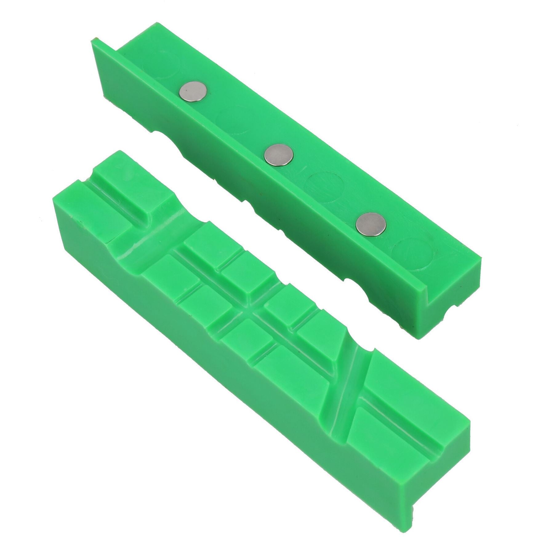 Coussinets de mâchoires souples magnétiques multi-rainures de 6 po pour étau d'établi, non marquants, verts