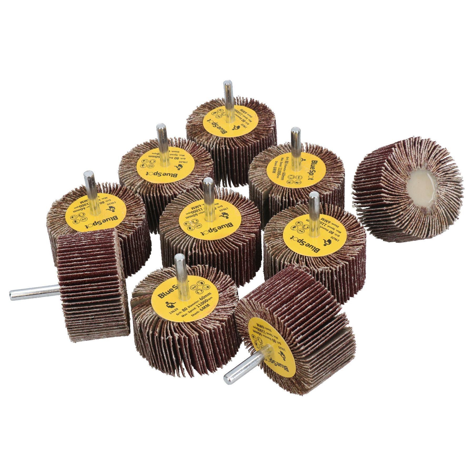 60mm Fächerschleifscheibe Schleifteller für Bohrmaschinen 6mm Schaft