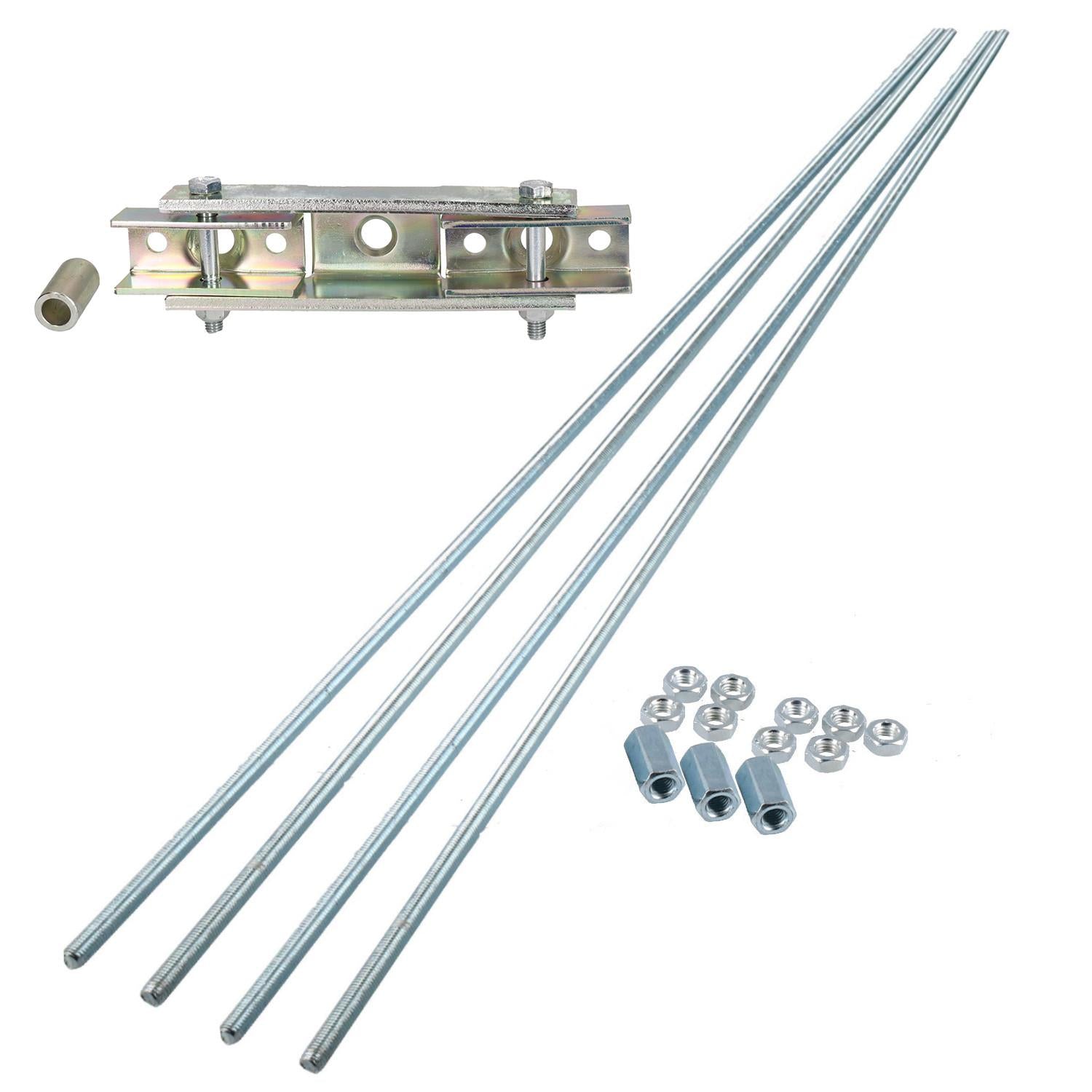 Anhänger-Bremsgestänge 4m M10 & Doppelachskompensator für Gewindekabel