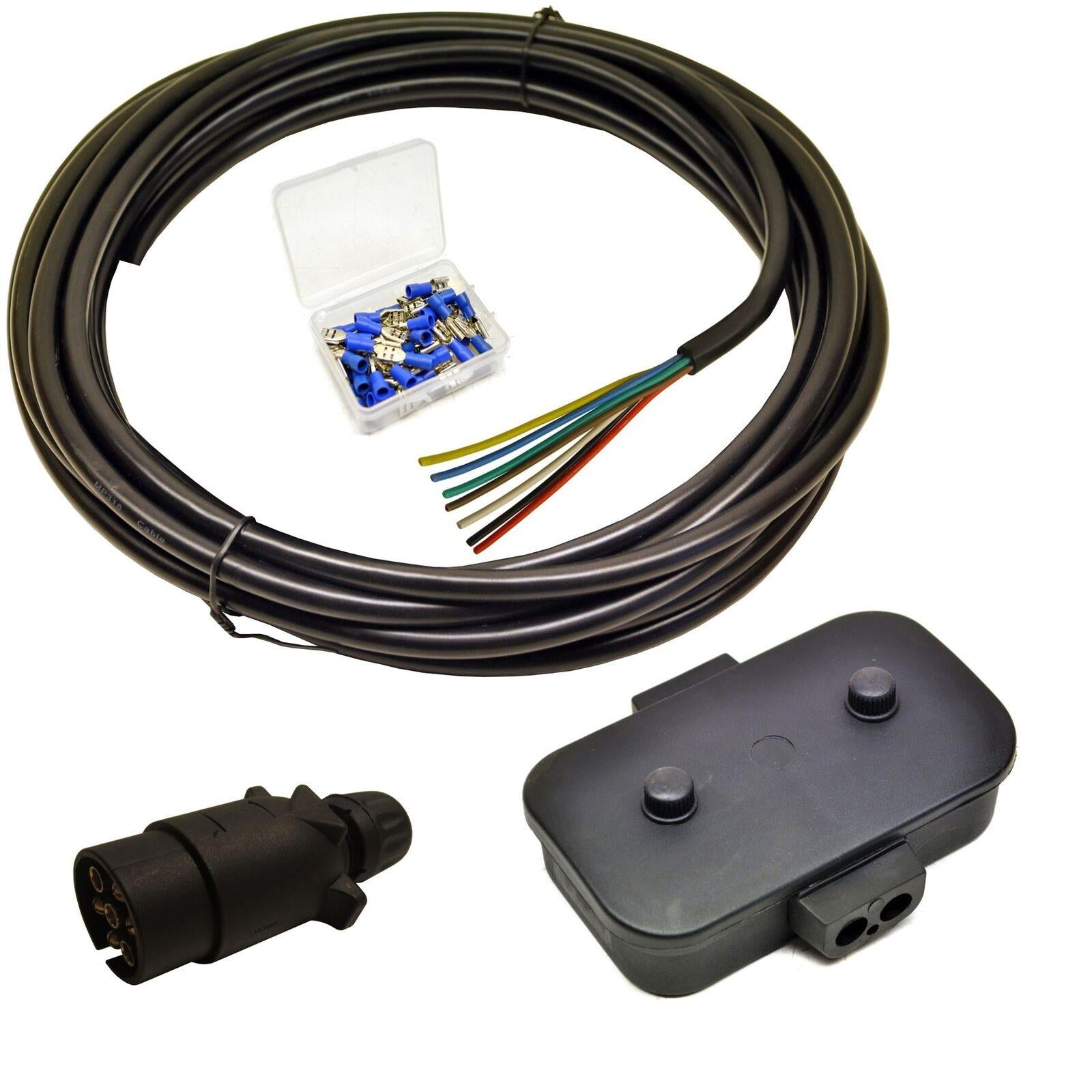 Kit de remorque 350 kg Unités de suspension Attelage Feux Garde-boue Câble de 5 m Roues