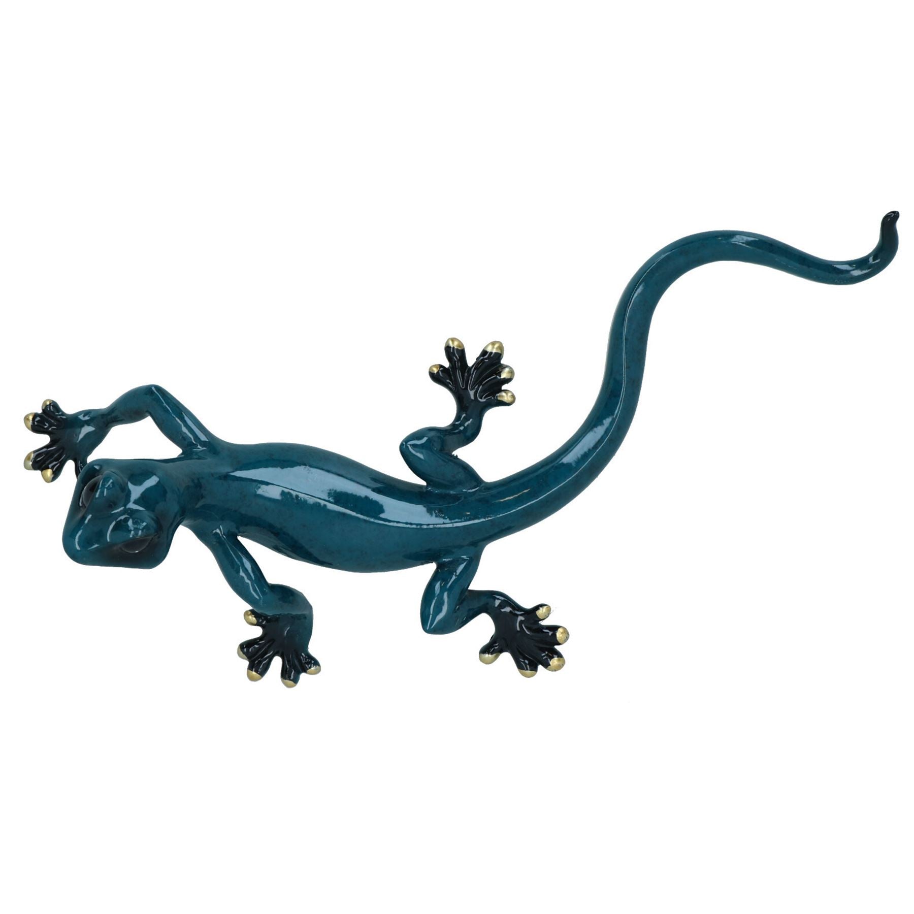 Blaue Gecko Eidechse Harz Wand Schuppen Skulptur Dekor Statue Ornament Medium