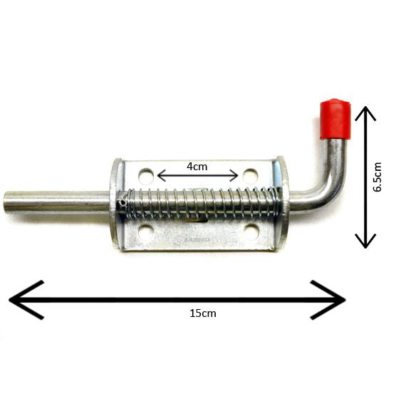 Federbelasteter Riegel/Schiebeverschluss/Zylinderschloss für Anhänger, Pferdeboxen, 3/8 Zoll, 10 mm