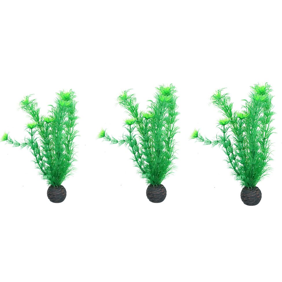 Aquatic Aquarium Fish Tank Self Sinking Medium Middle Silk Plant H-20cm (No4)
