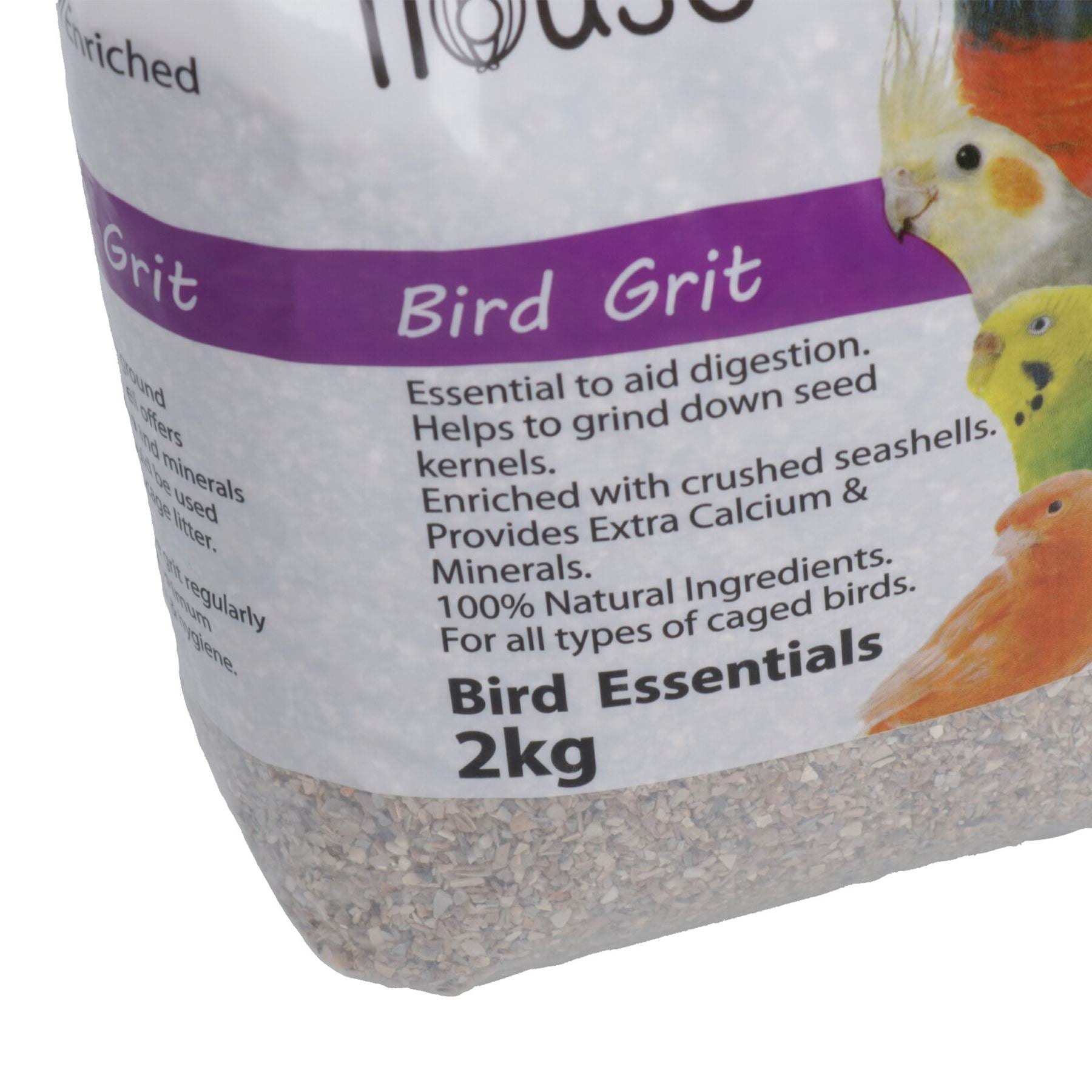 2PK 2KG Bird Grit With Ground Oyster Calcium &Mineral Aid Digestion Cage Litter