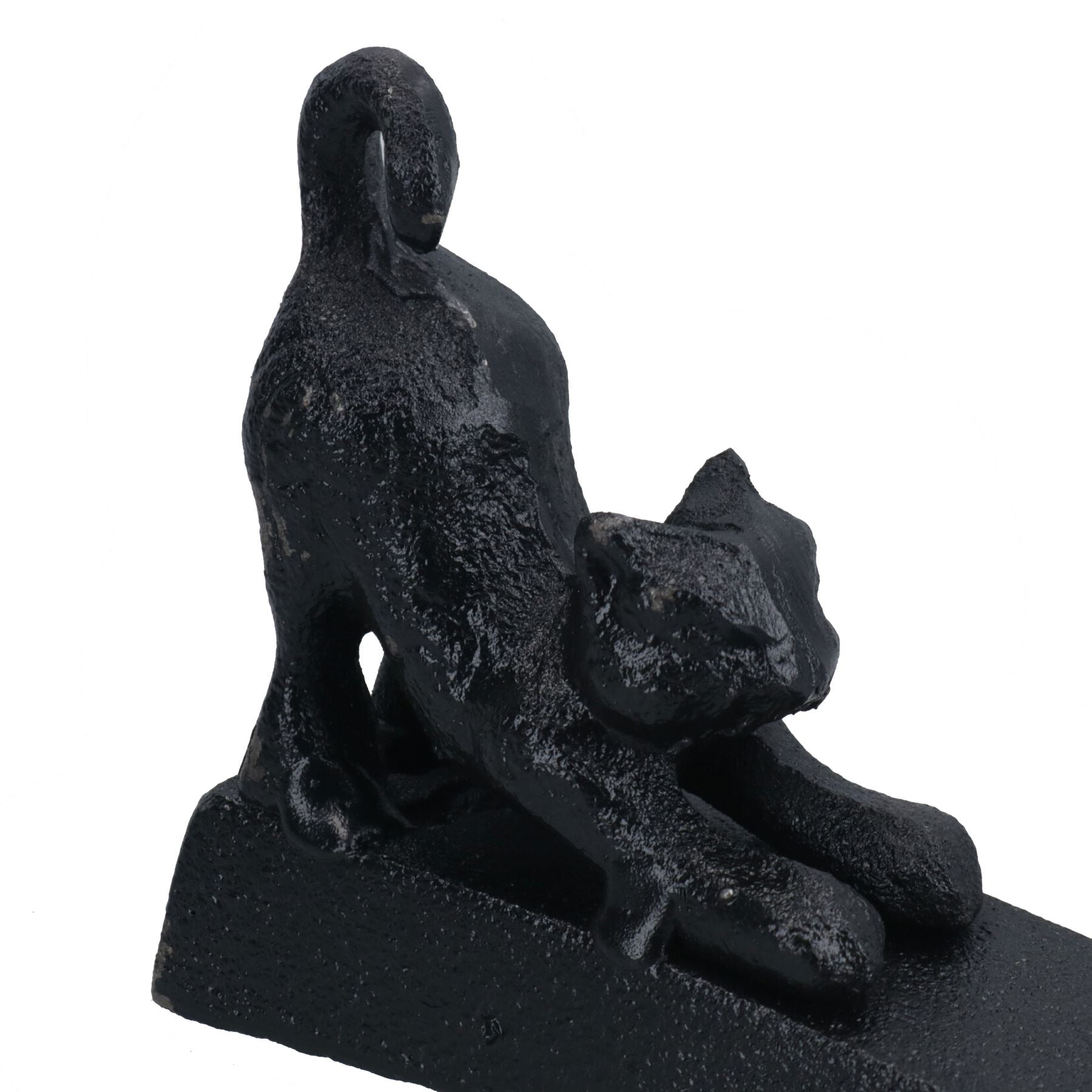 Katzen-Türstopper aus Gusseisen, Metall, rustikaler Türstopper, Keilhaus, Katzenhaus