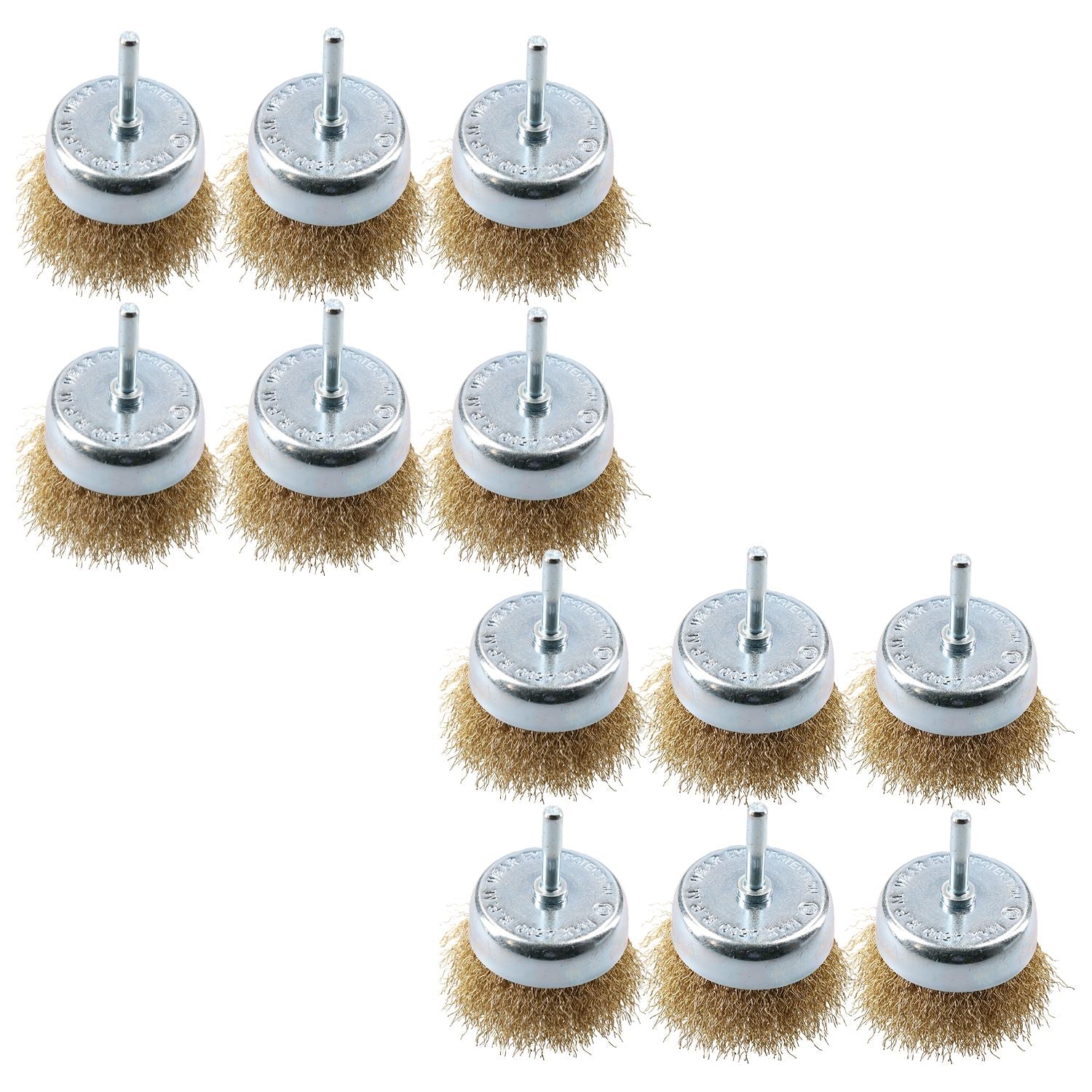 Brosse coupelle en fil d'acier 50 mm/75 mm pour perceuses, revêtement en laiton, décapant pour peinture antirouille
