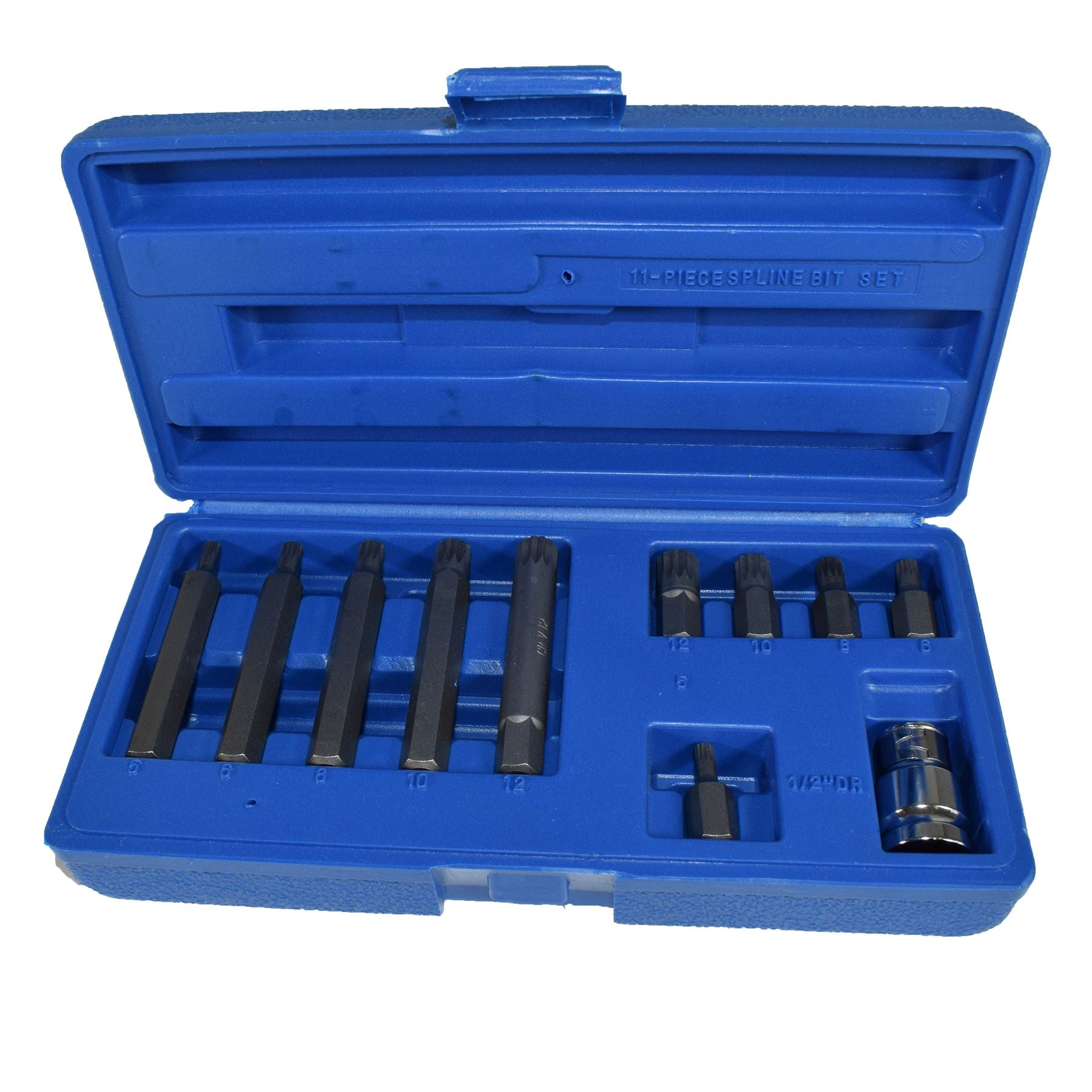 1/2" Drive Shallow And Deep Male Spline Bits M5 - M12 11pc Set