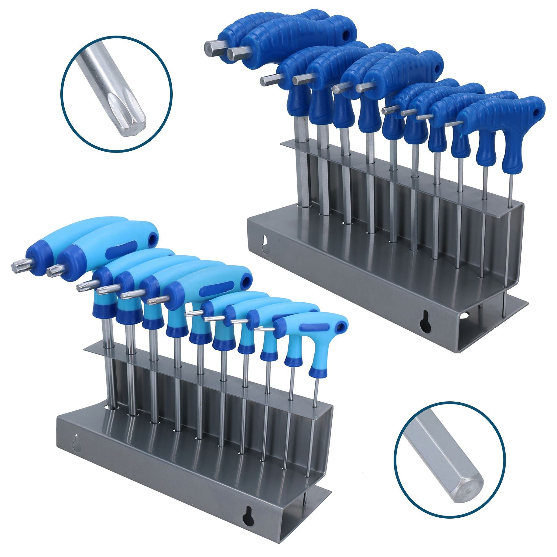 Ensemble de clés Allen à barre en T 20 pièces Clés 2 mm – 10 mm T9 – T50 avec supports de rangement