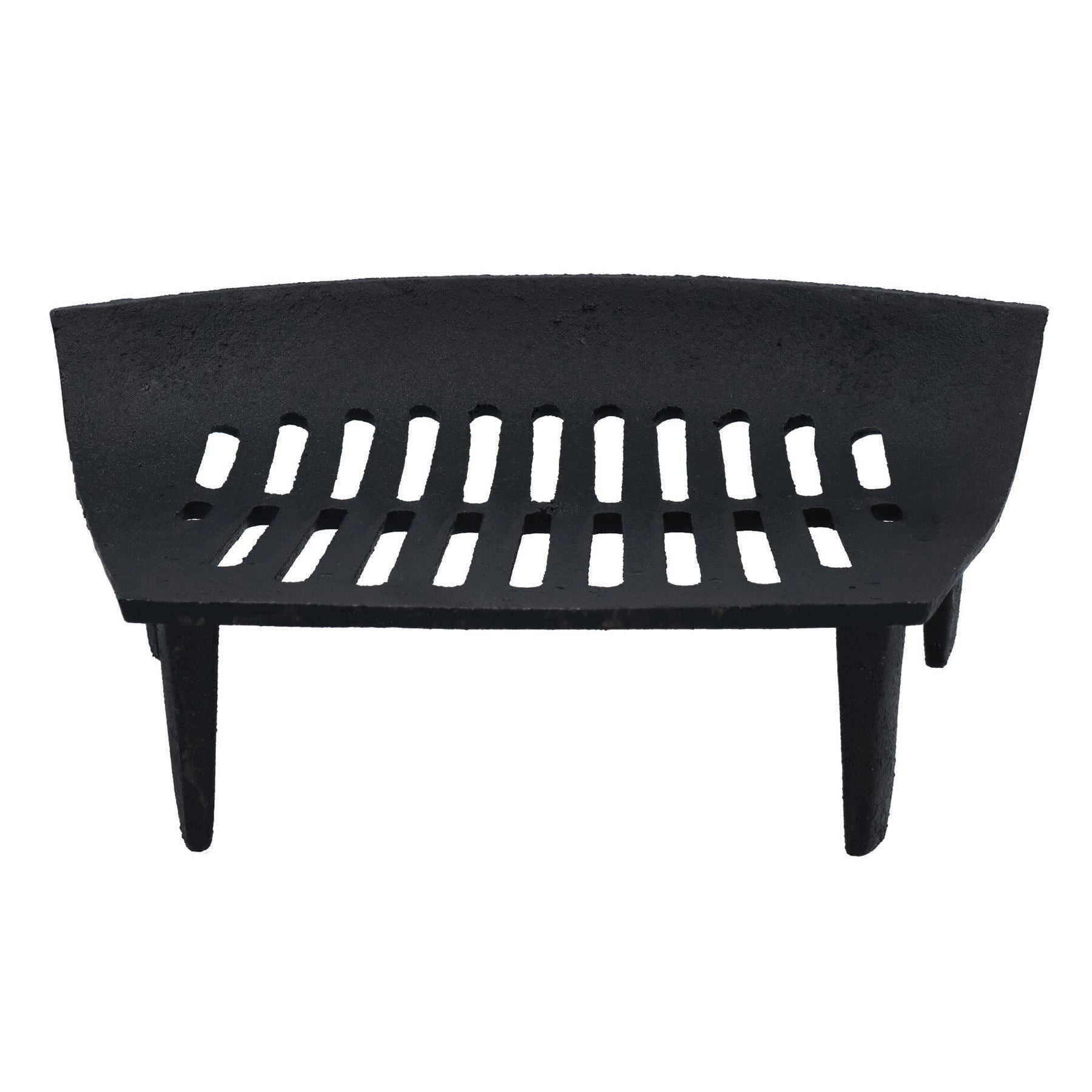 16" Fire Grate For 18" Fireplace Cast Iron Coal Log Black Front Open Basket