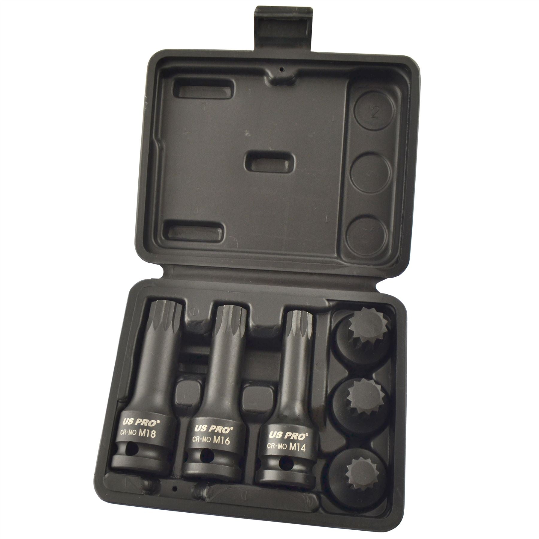 Jeu de douilles cannelées triple carré 1/2" M14 - M18 6 pièces peu profondes et profondes AT829