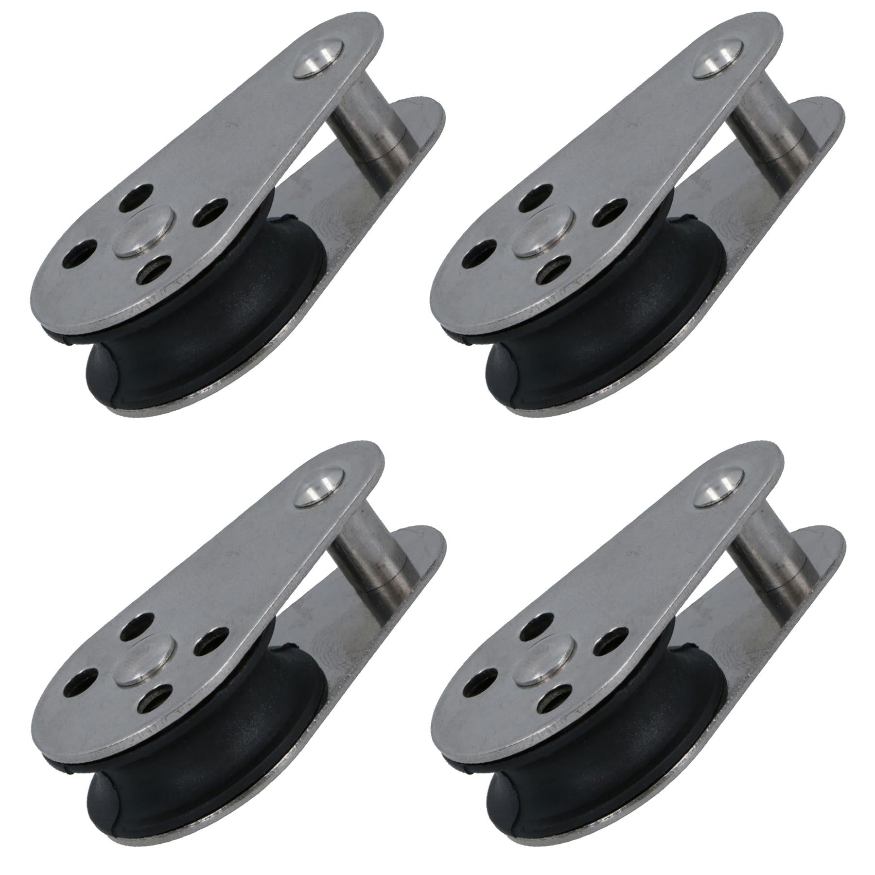 Marine Pulley Block with Fixed Pin 26mm Diameter Nylon Wheel Stainless Steel