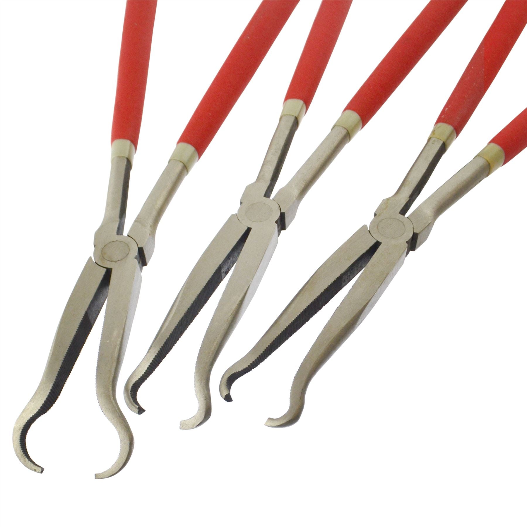 16" Schlauchringzange mit großer Reichweite für Schlauchschellen 8 mm, 10 mm und 12 mm, 3-teiliges Set