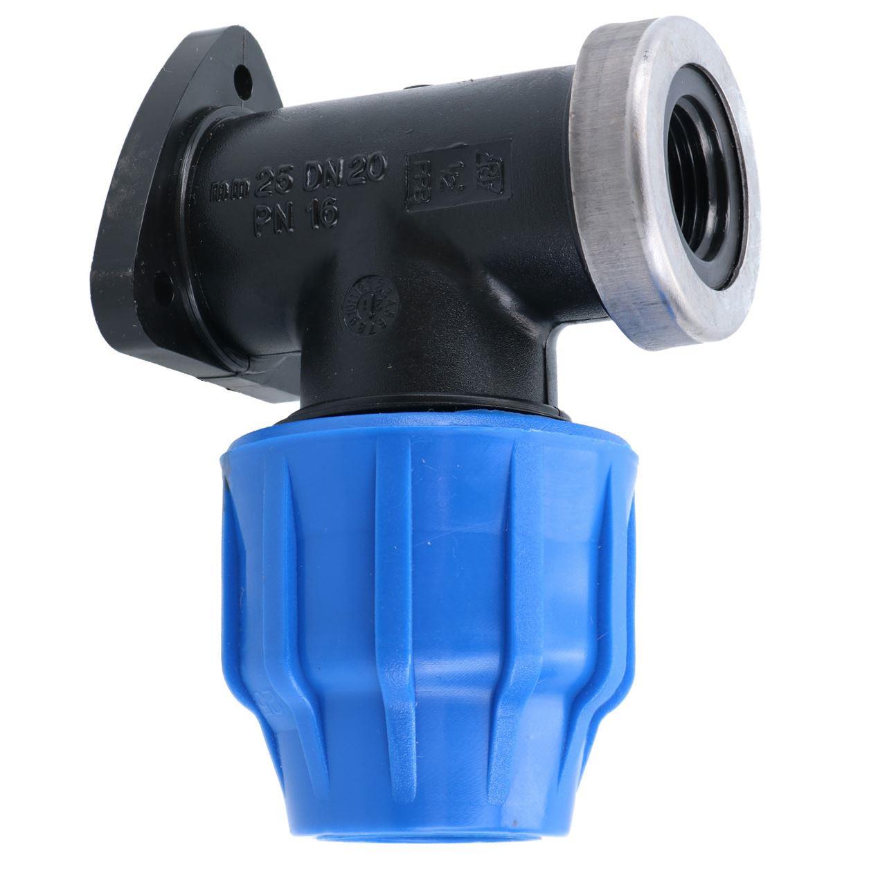 Coude mural en PEMD 20 mm x 1/2" Raccord de robinet extérieur Connecteur fileté Coude