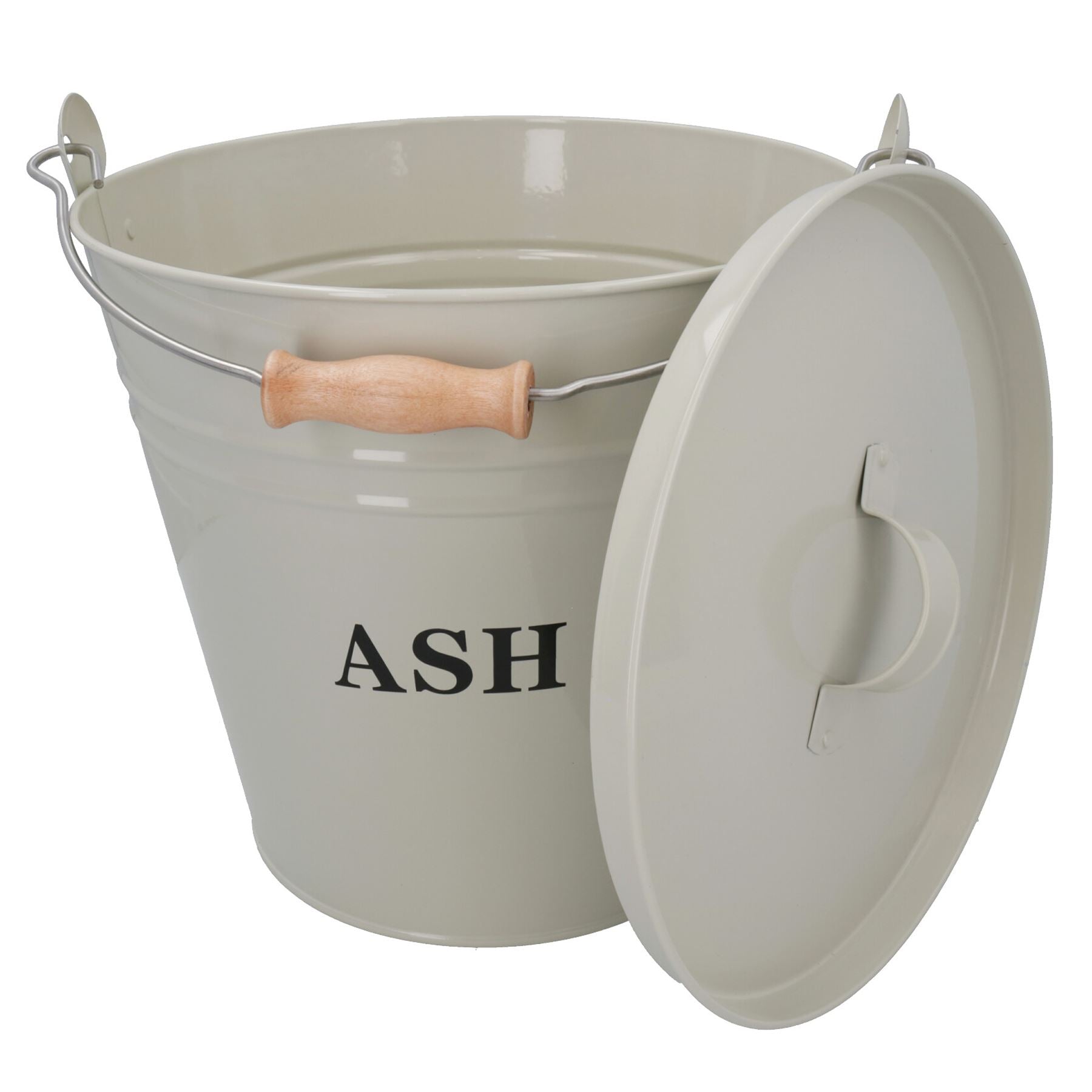 Cream Coal Bucket With Lid & 5" Shovel Metal Ash Tidy Bin Coal Fire Log Burner