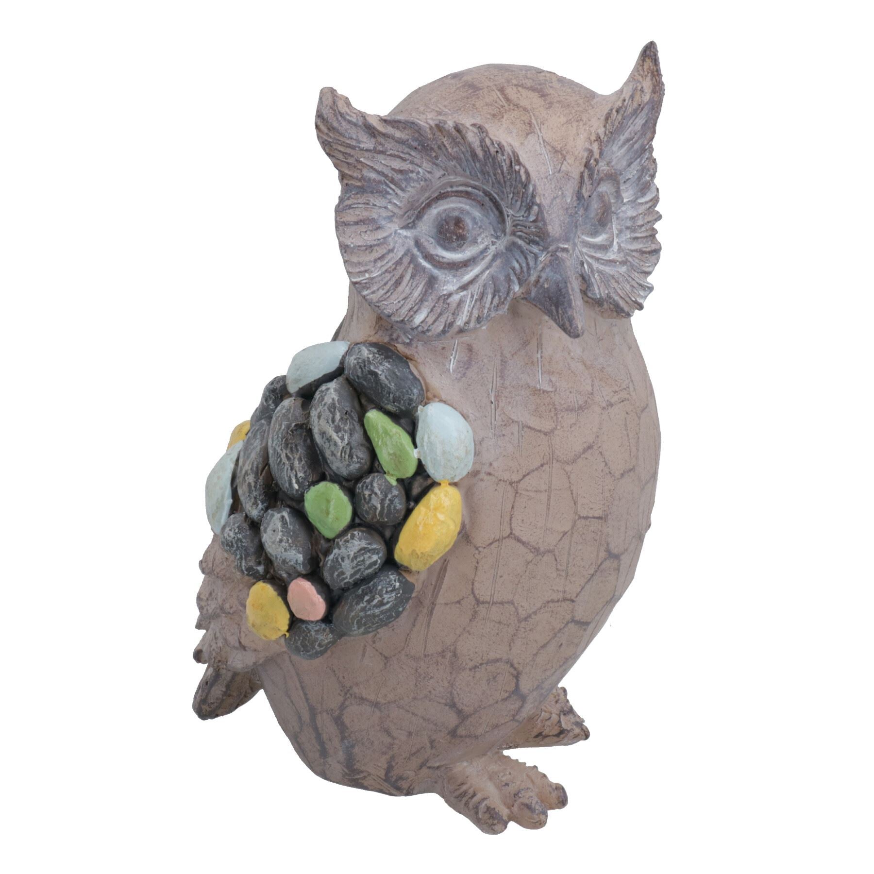 Igel & Eule Harz Skulptur Statue Haus Hause Ornament Figur Tier