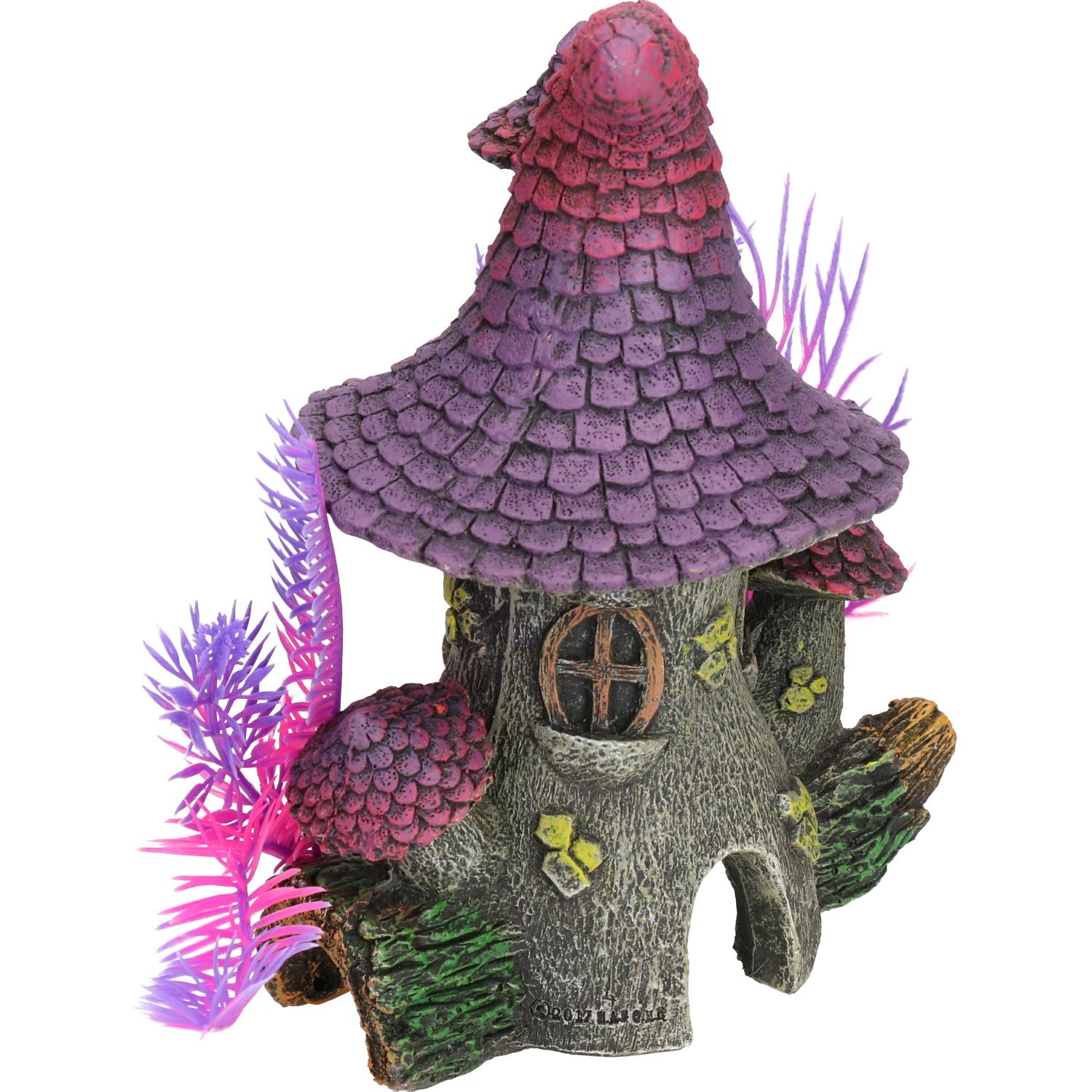 Aquatic Aquarium Purple Roof Pixie House Fish Tank Ornament 15x11x20cm