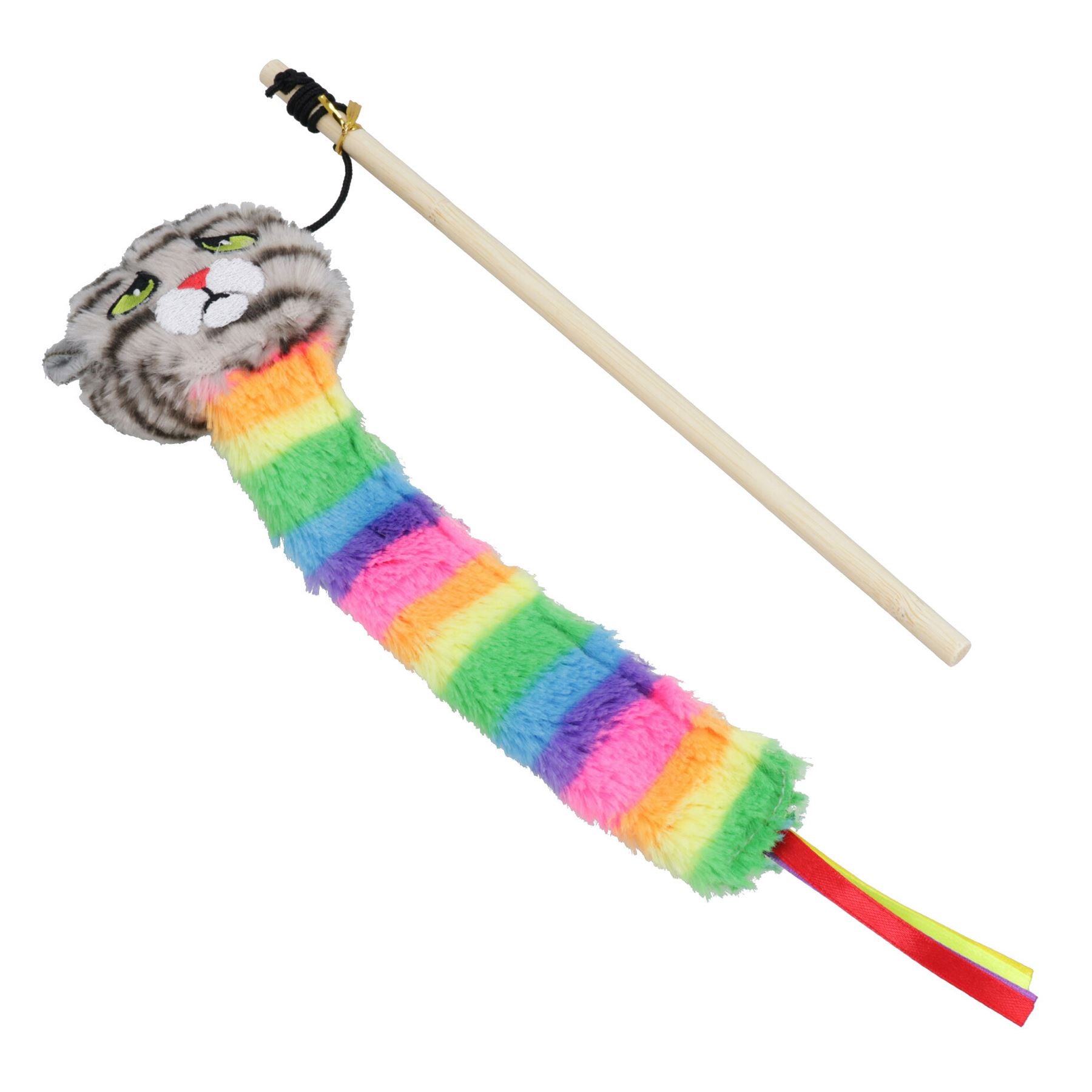Katzenkätzchen, mit Katzenminze gefülltes Moody Moggy Rainbow Teaser, interaktives Chaser-Spielspielzeug