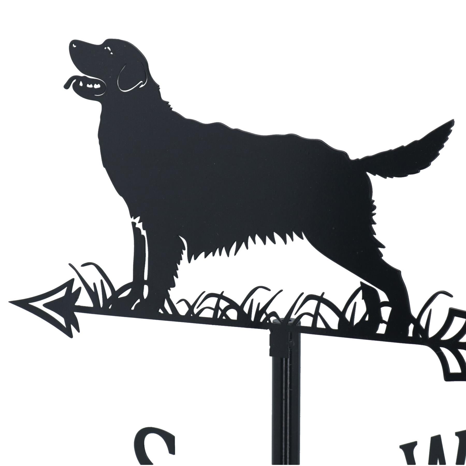 Girouette en métal noir de haute qualité en forme de silhouette de Golden Retriever, cadeau pour amoureux des chiens