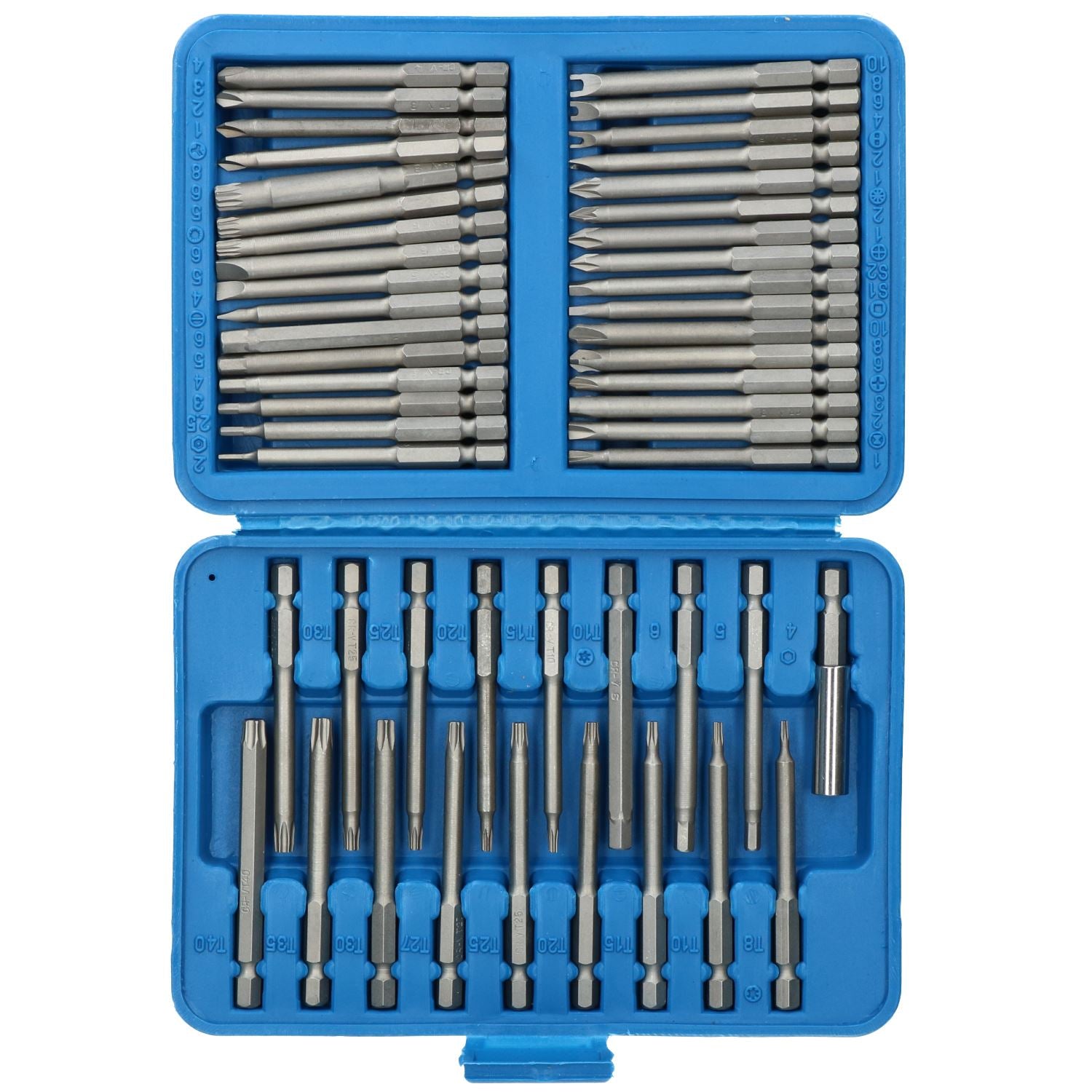 50pc Screwdriver Extra Long Bit Set Torx Hex Spline Phillips Pozi Star Security Bits