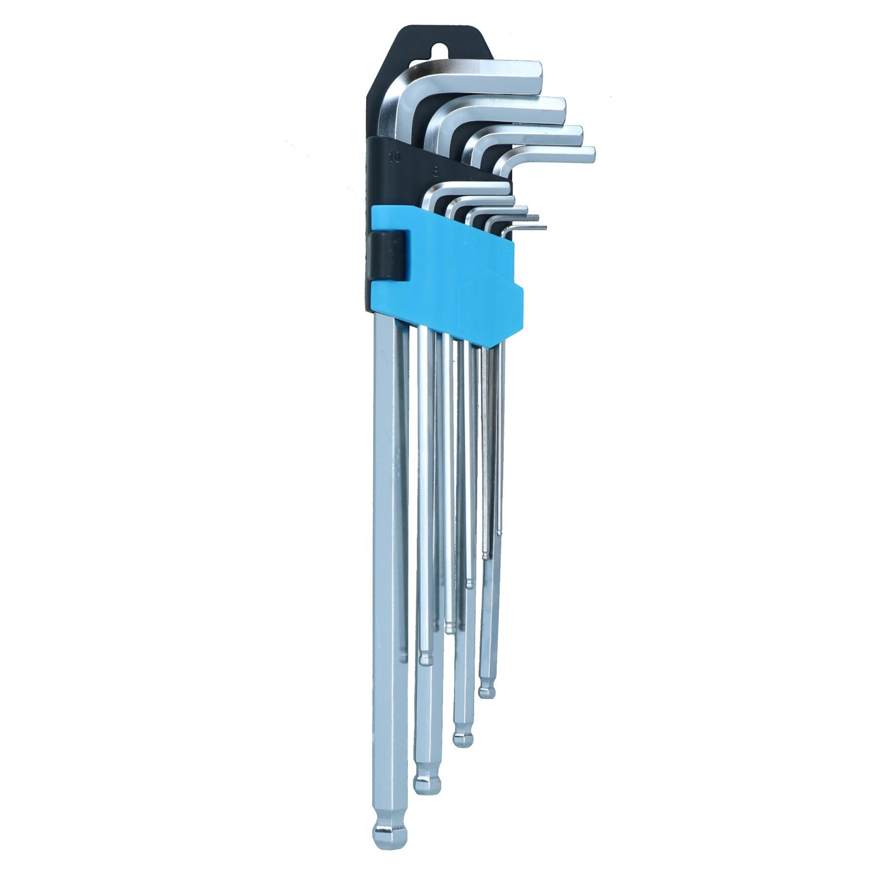 9pc Metric Ball Ended Allen Hex Keys Extra Long With Holder 1.5mm – 10mm