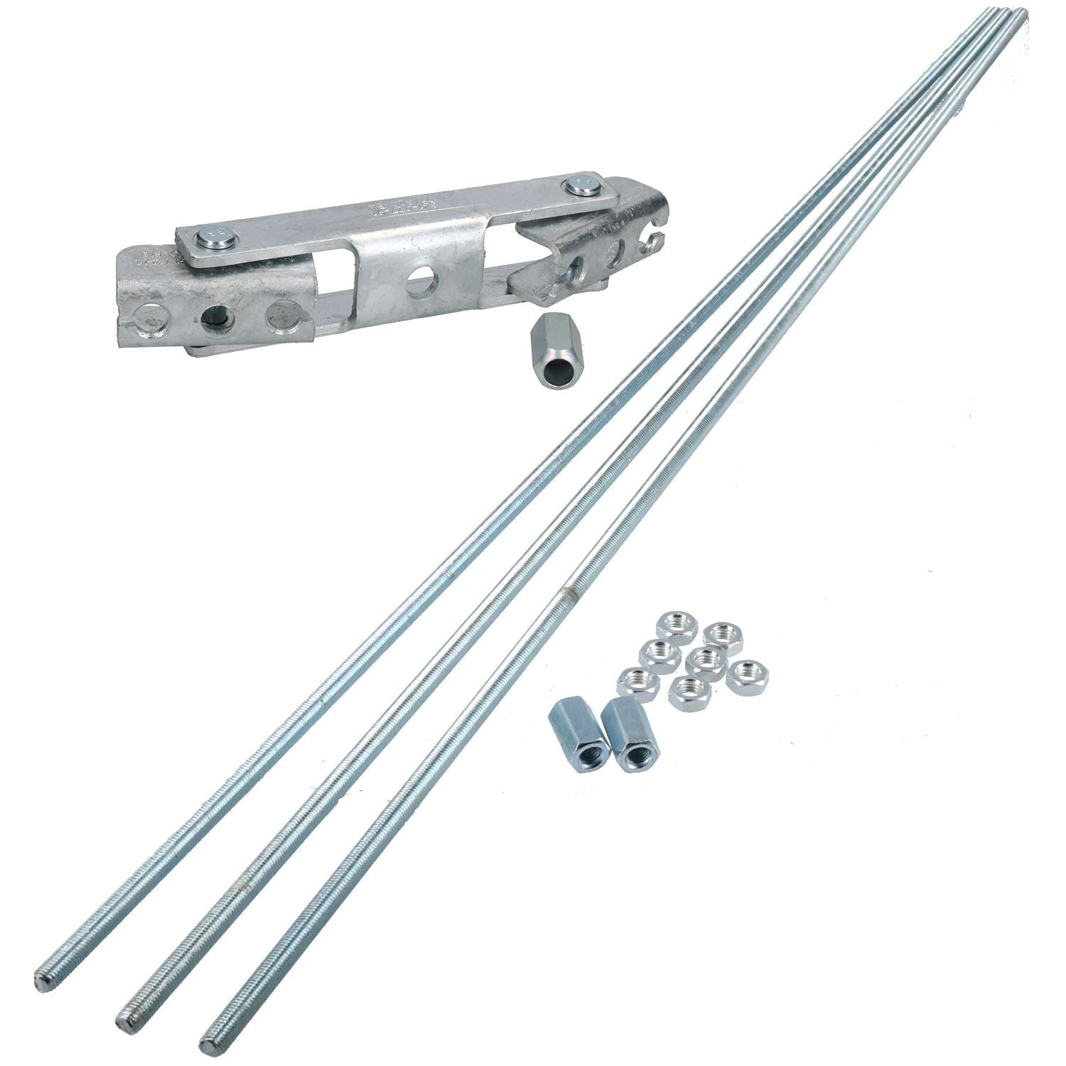 Tringlerie de frein de remorque 3 m M10 et câbles champignon compensateurs d'essieu double