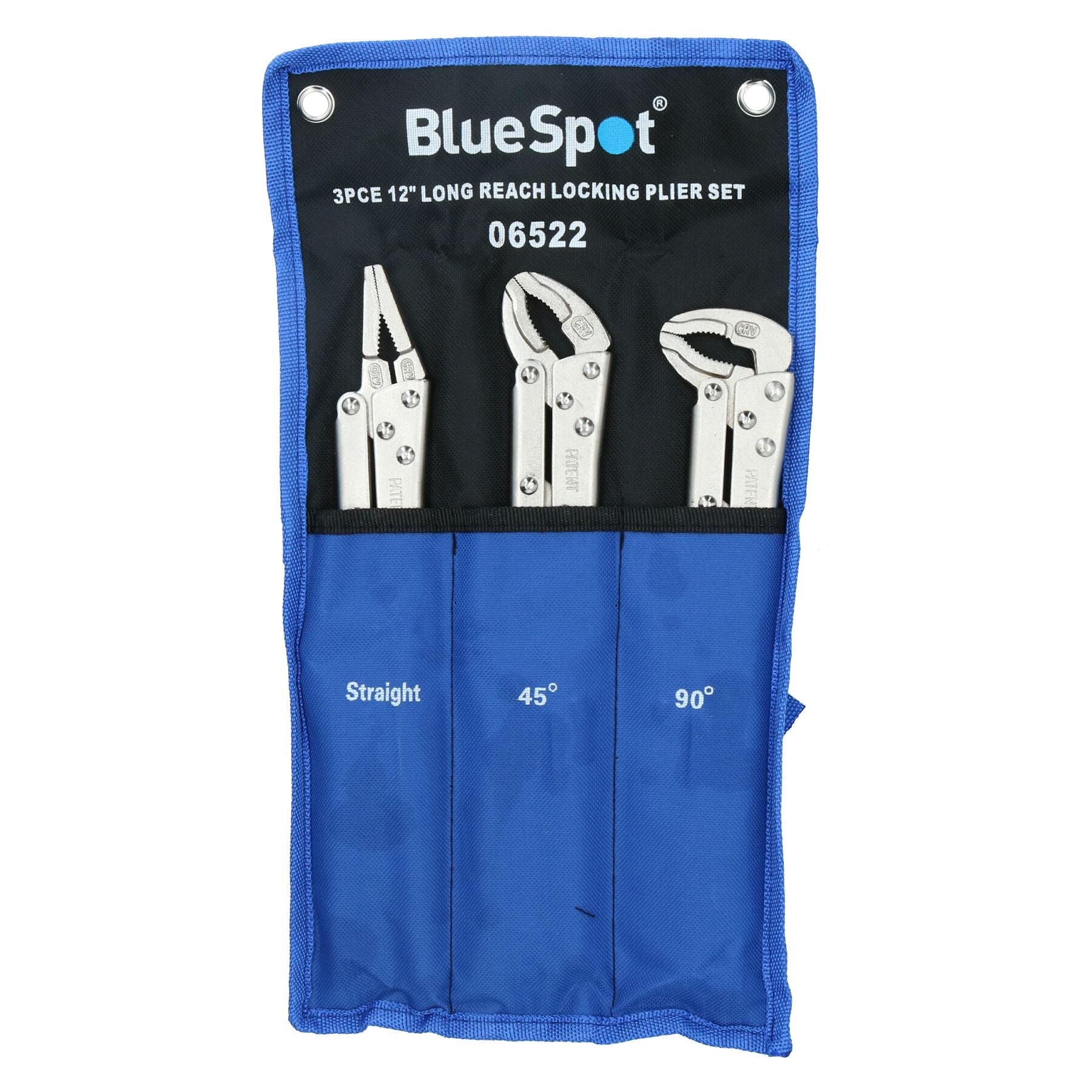Pince-étau réglable à bec extra long de 12 po, jeu de 3 pinces-étaux Mole Grips, droite, 45°, 90°