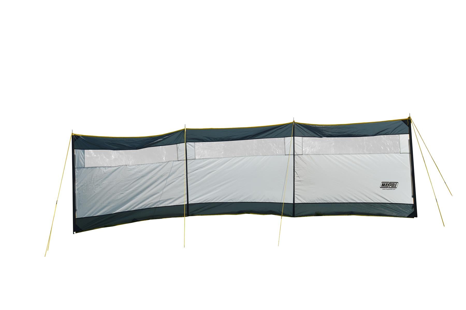 Abri brise-vent à poteaux en acier à 3 panneaux 1,4 m sur 5 m Gris Moustiquaire pliante pour fenêtre
