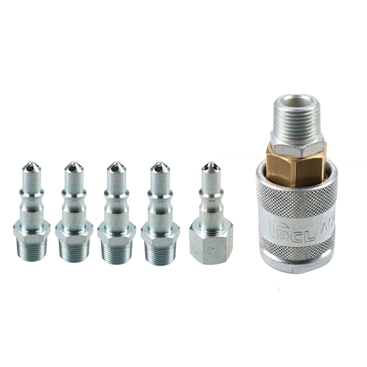 PCL 60 Serie Buchsenkupplung 3/8" BSP Außengewinde & Luftanschlussadapter Außengewinde Kit