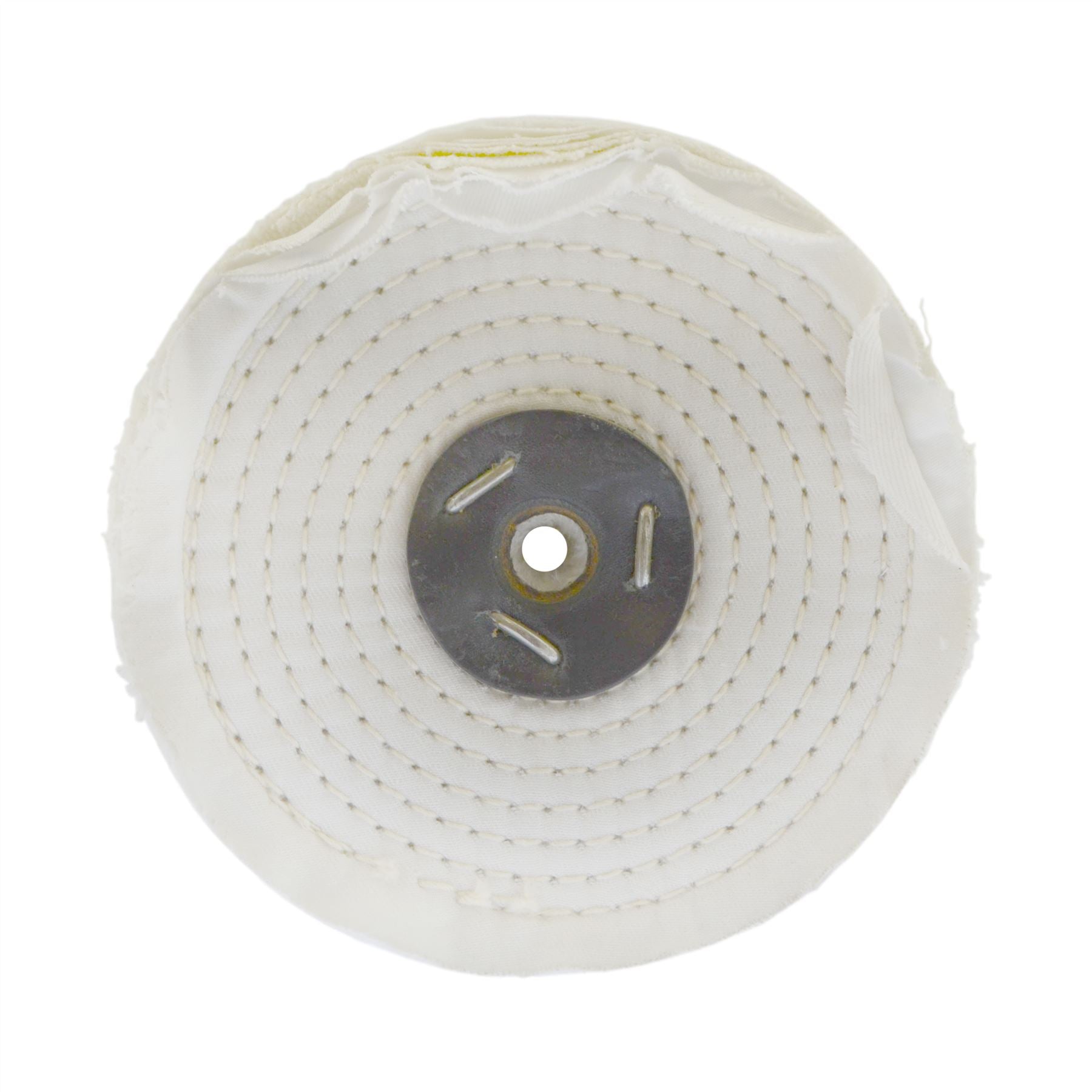 Balai de polissage et de lustrage en métal à coutures serrées blanches 6" x 2" 4 sections 2e étape