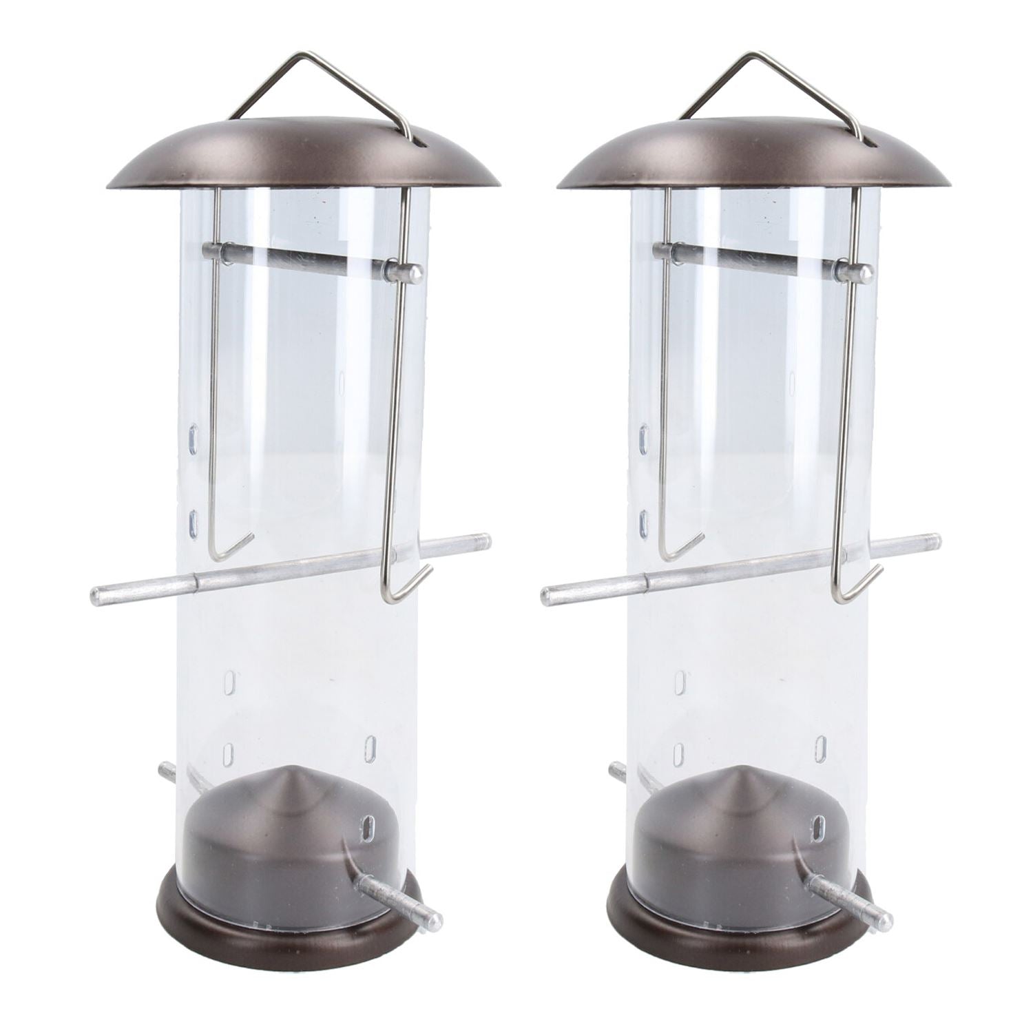 2PK Small Deluxe Bird Feeder Nyjer Seed Holder Hanging Feed Station Wild Birds