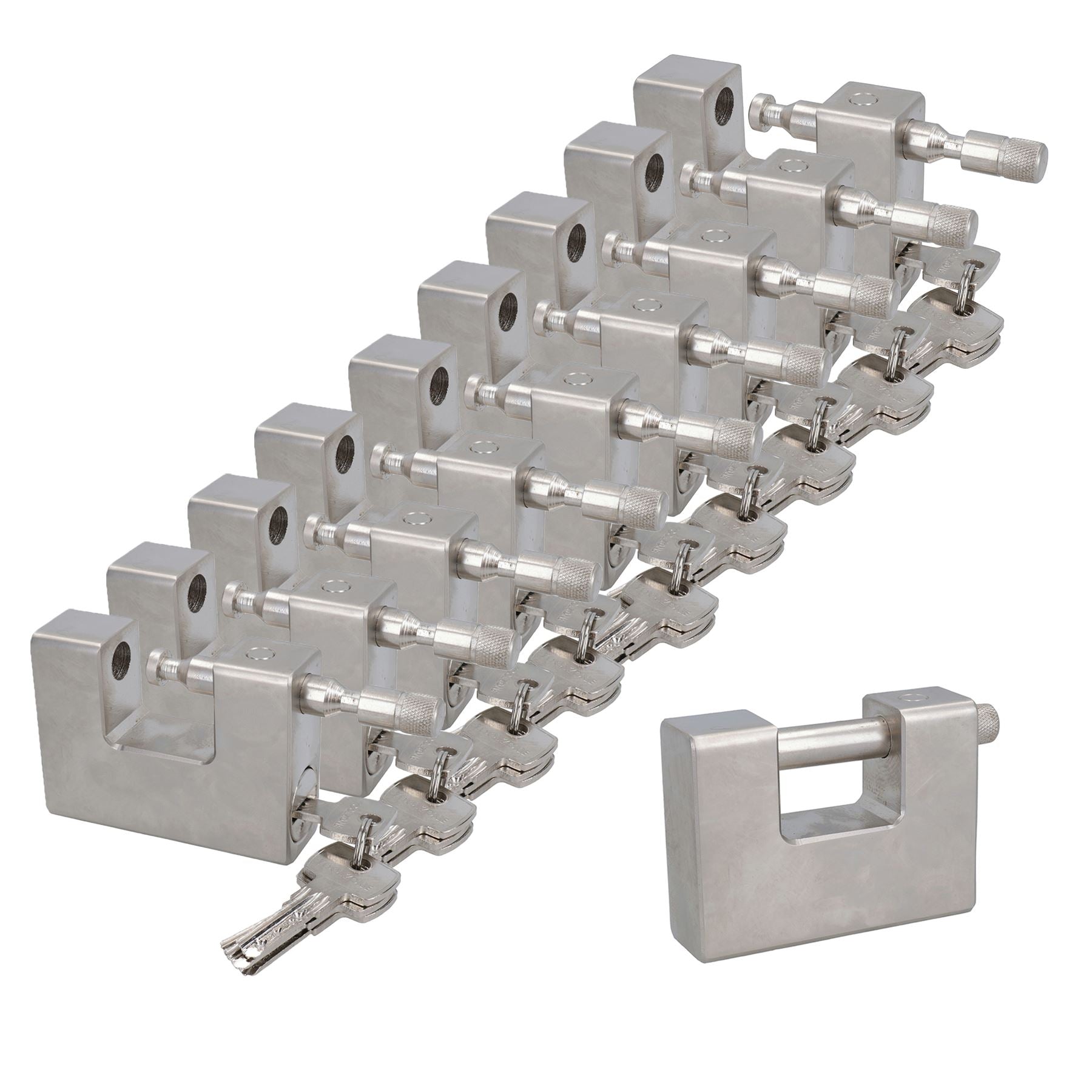 95 mm Hochleistungs-Vorhängeschloss für Stahlrollläden, Lagercontainer, 5 Schlüssel