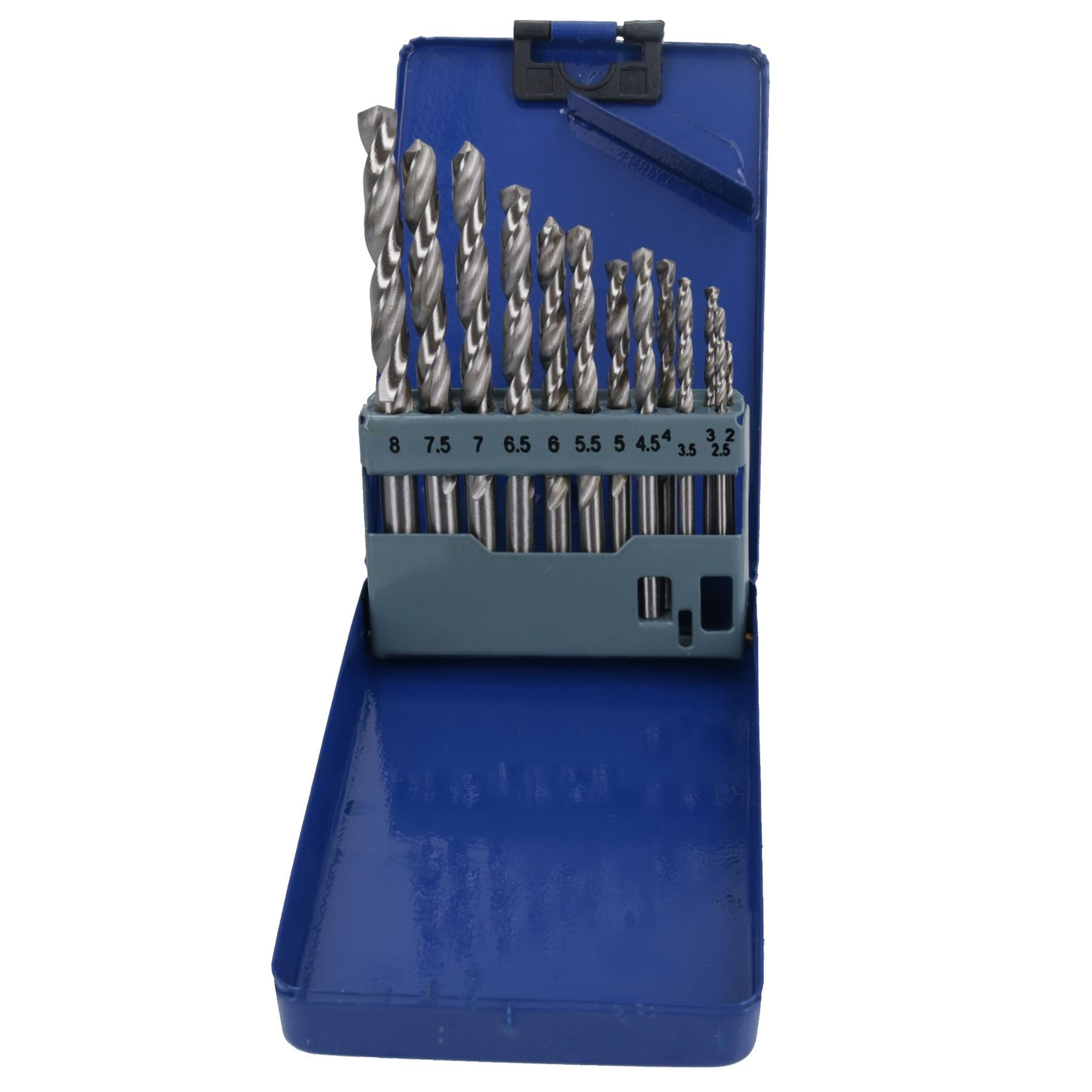 13-teiliges HSS-G-Bohrer-Set mit metrischen Schlitzbohrern für Metall, Kunststoff und Kupfer, 2–8 mm