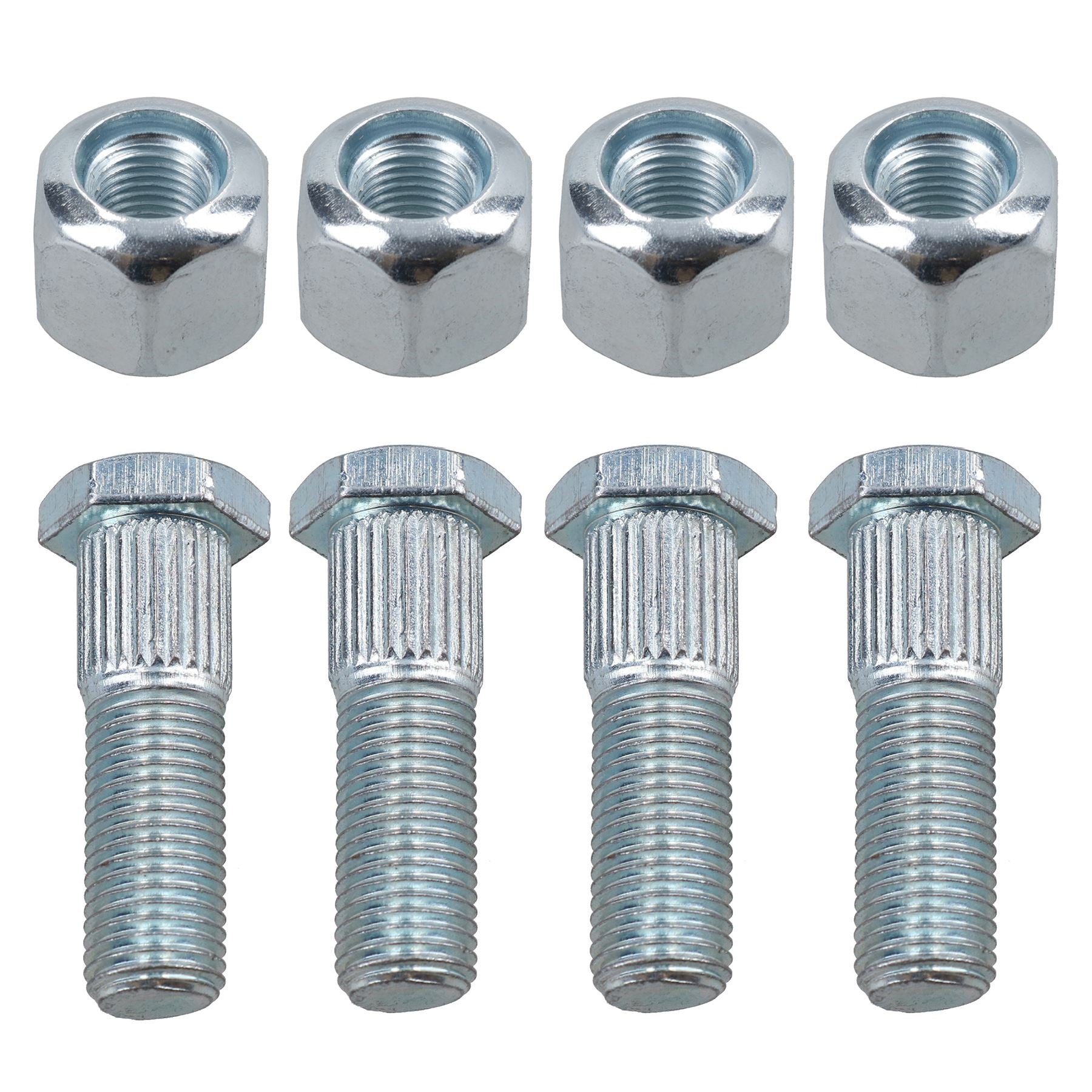 4er-Pack 3/8" UNF-Radbolzen und -Muttern für 4" PCD-Anhängeraufhängungsnaben