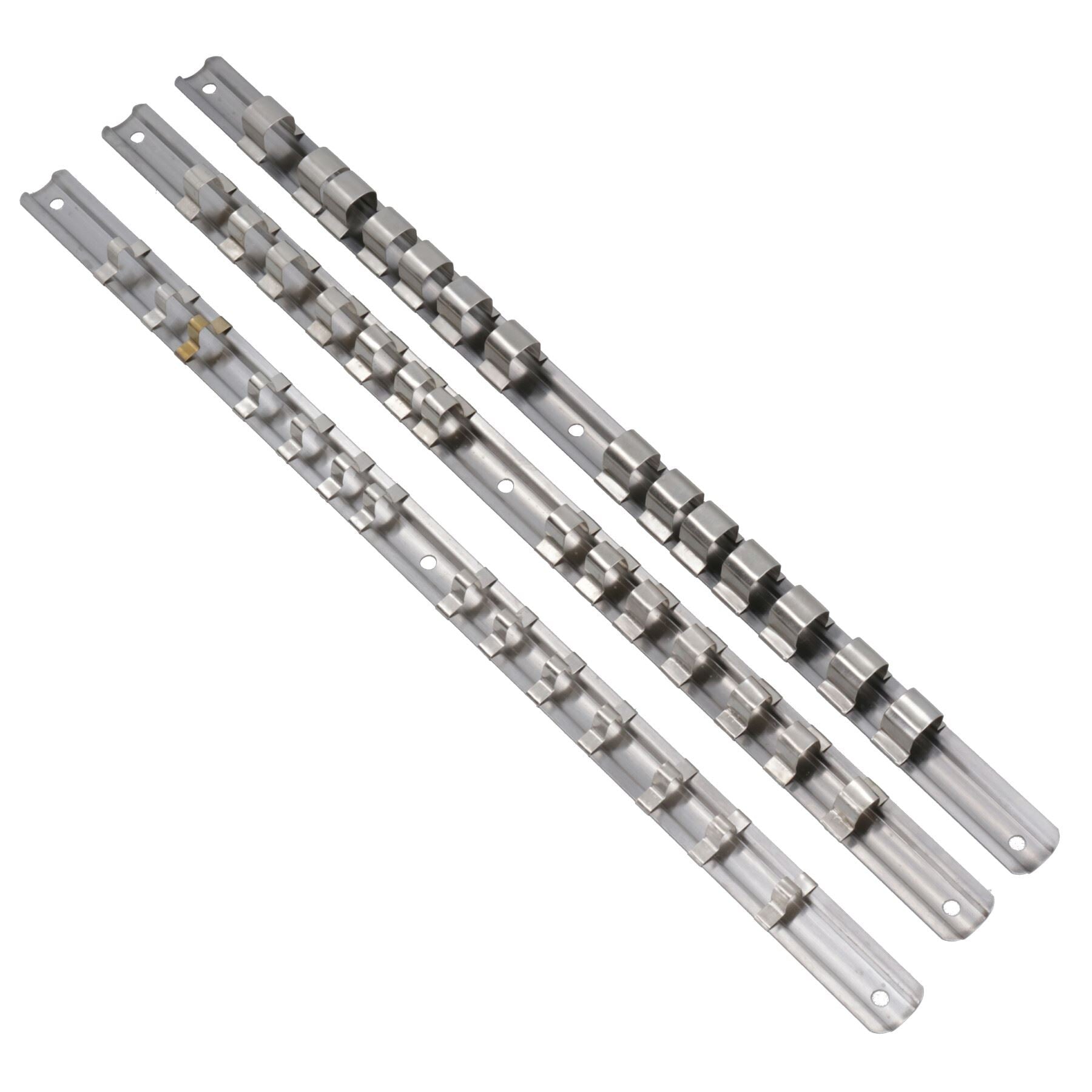 Ensemble de 3 rails à douilles 1/2" 3/8" 1/4" Support de rangement Organisateur de poignée TE063