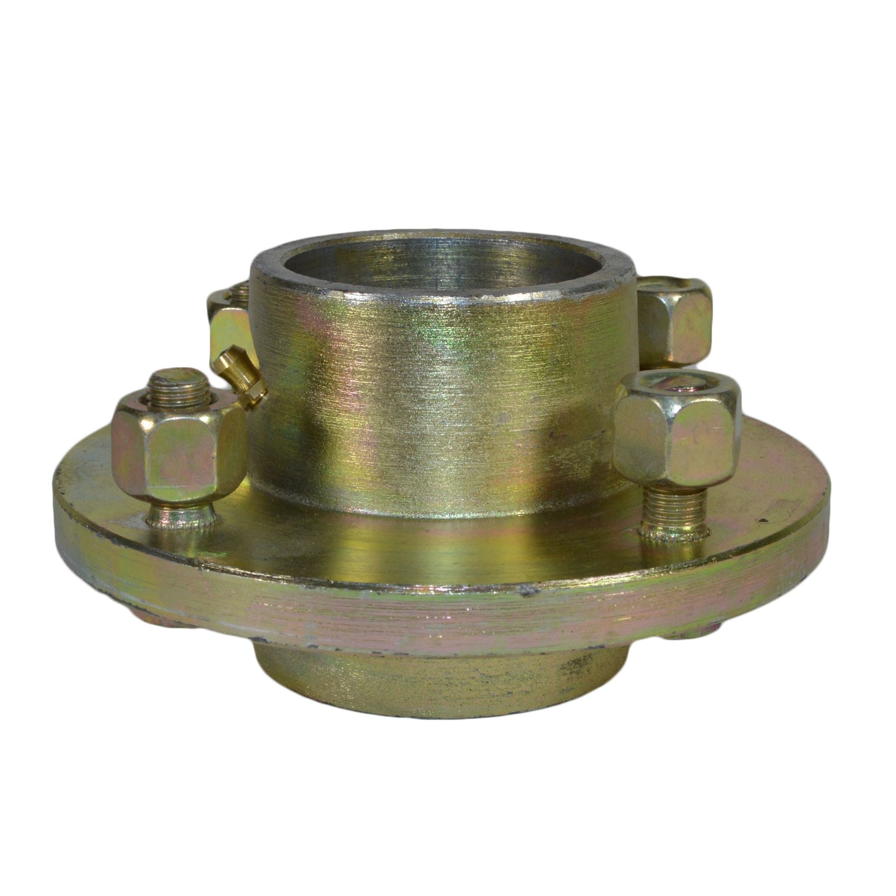 Lot de 2 moyeux de roue et essieux de remorque PCD 4" avec écrous et capuchons 750 kg