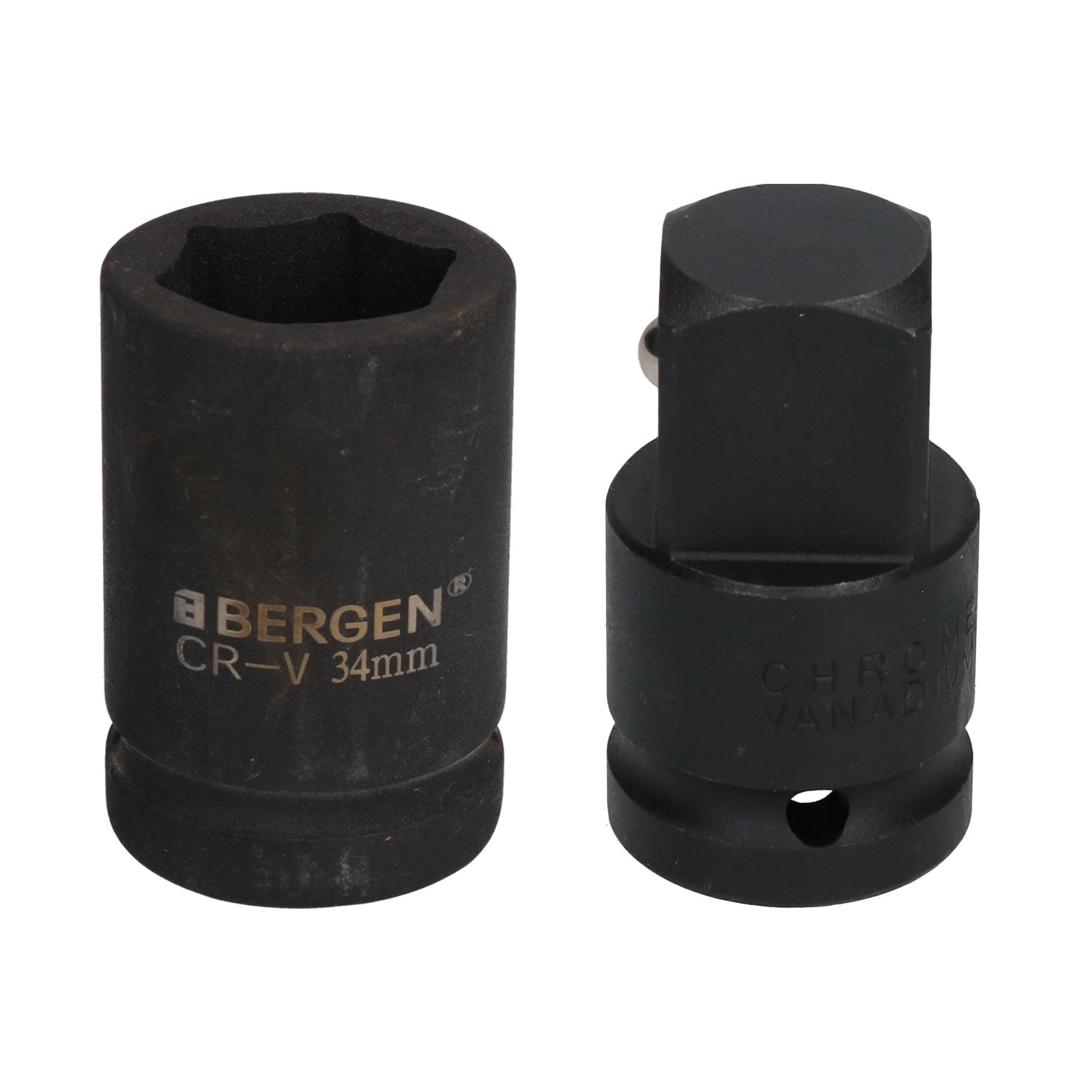 34mm Metric 3/4" or 1" Drive Deep Impact Socket 6 Sided With Step Up Adapter