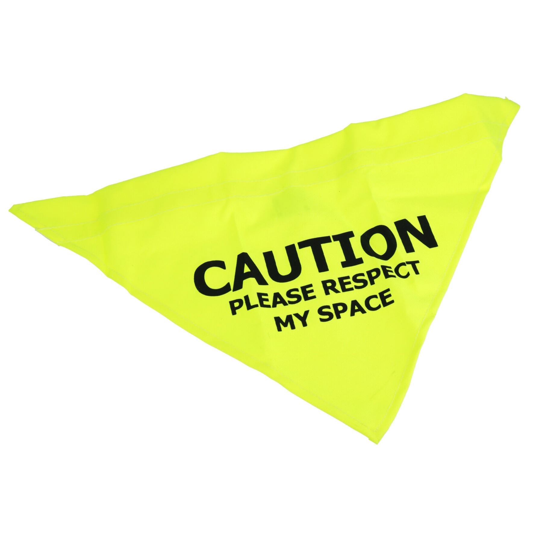 Medium/Large Hi Vis Yellow Respect My Space Warning Bandanna for Dogs
